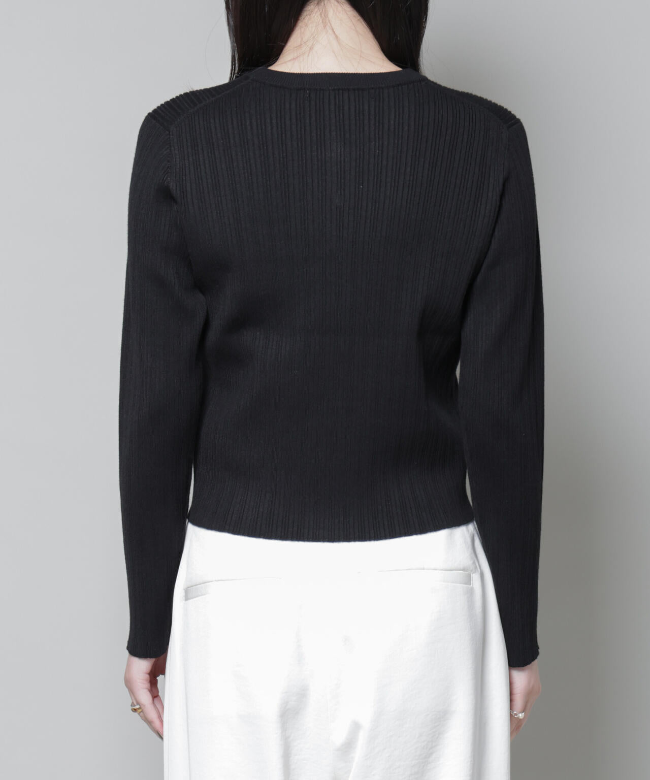 ホホバオイル加工ランダムリブカーディガン