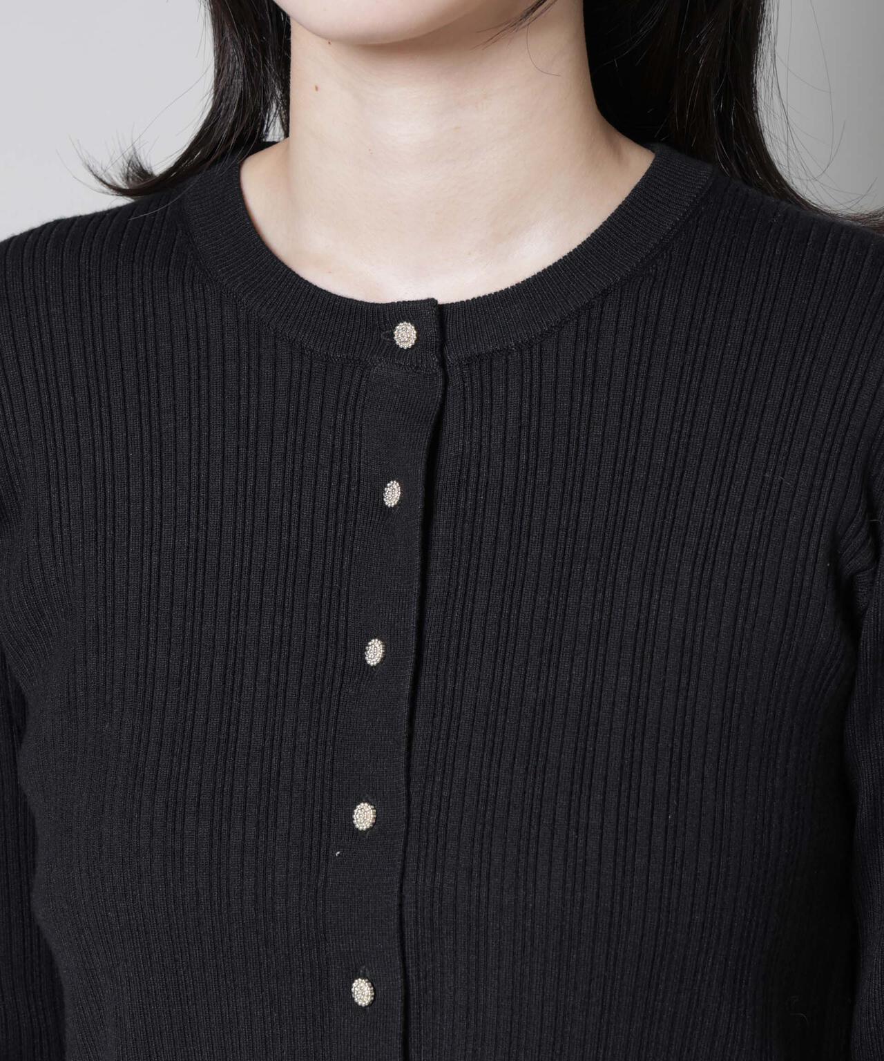 ホホバオイル加工ランダムリブカーディガン