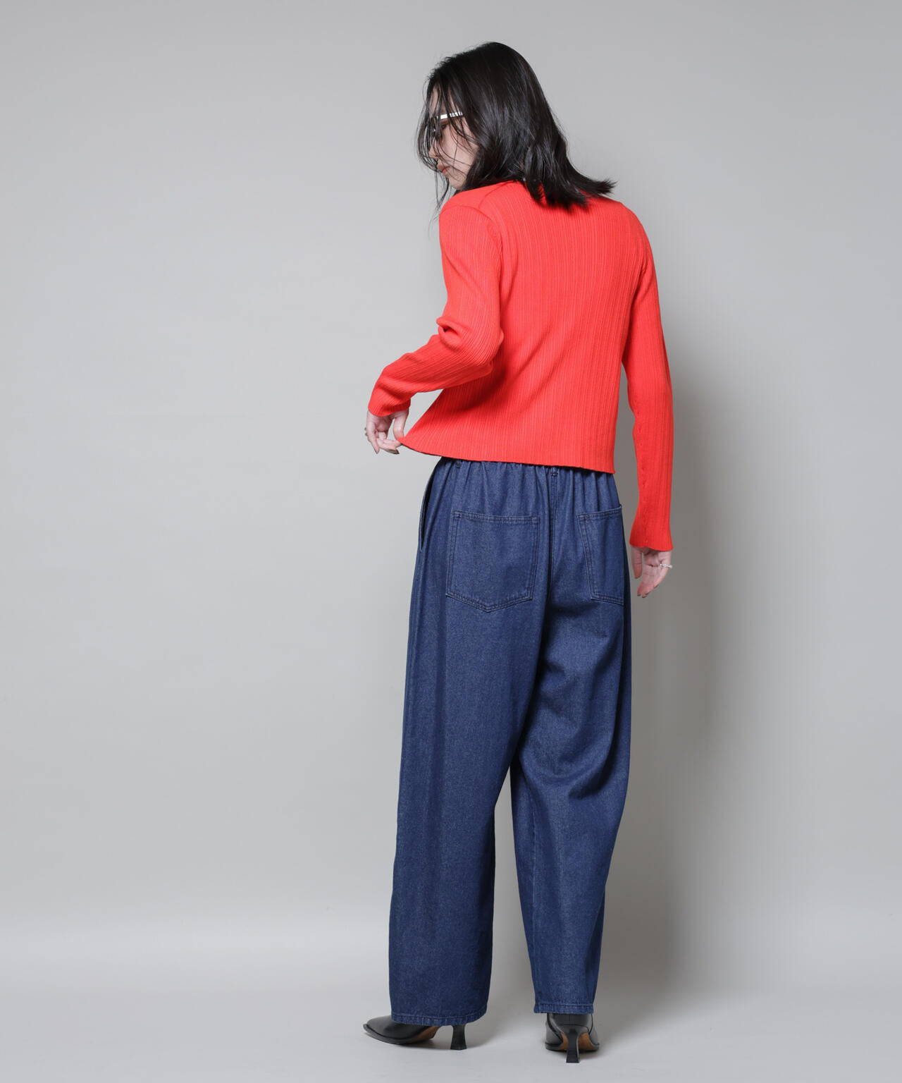 ホホバオイル加工ランダムリブカーディガン