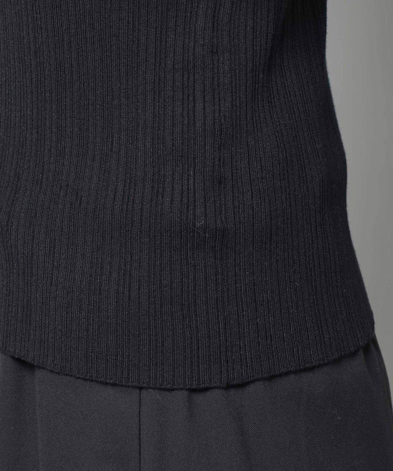 ホホバオイル加工ランダムリブタートルニット