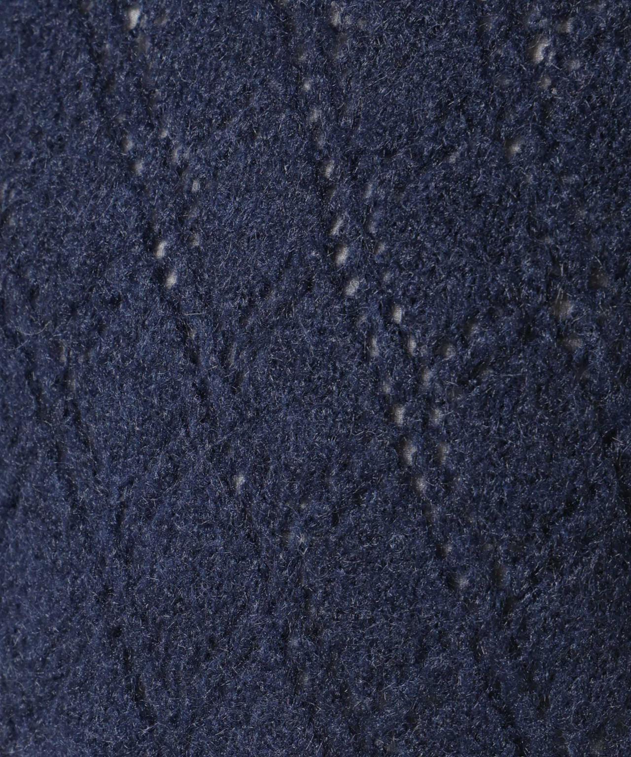 ヘアリー透かしダイヤ柄ニットプルオーバー