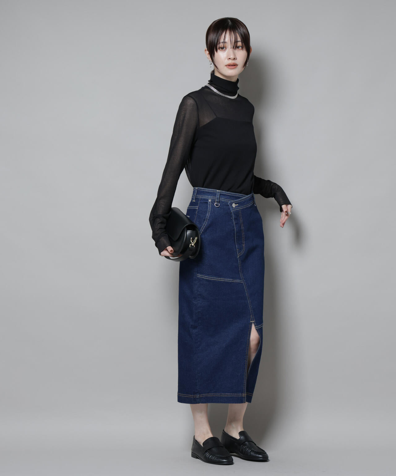 梨地シアータートルカットトップス