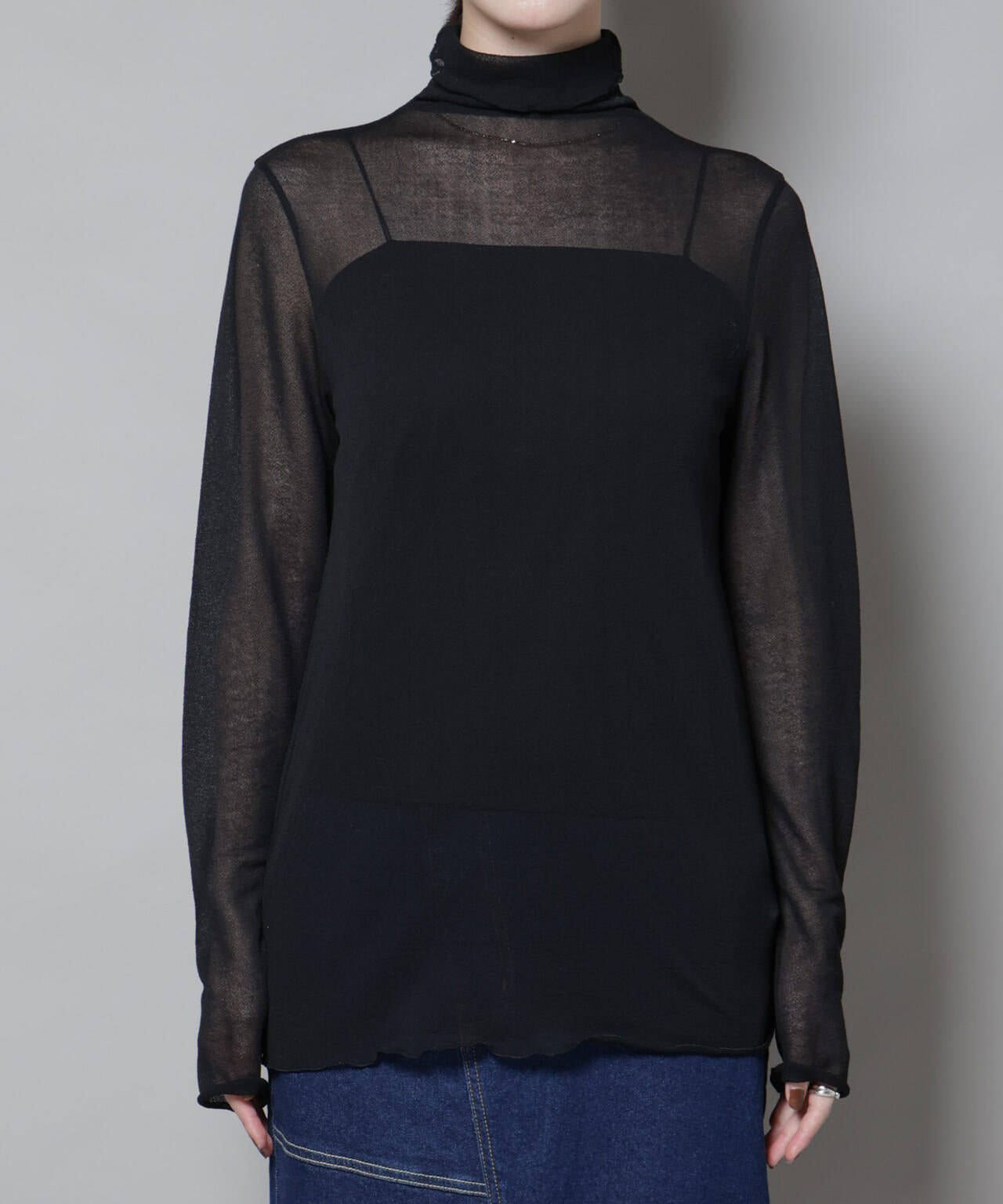 梨地シアータートルカットトップス