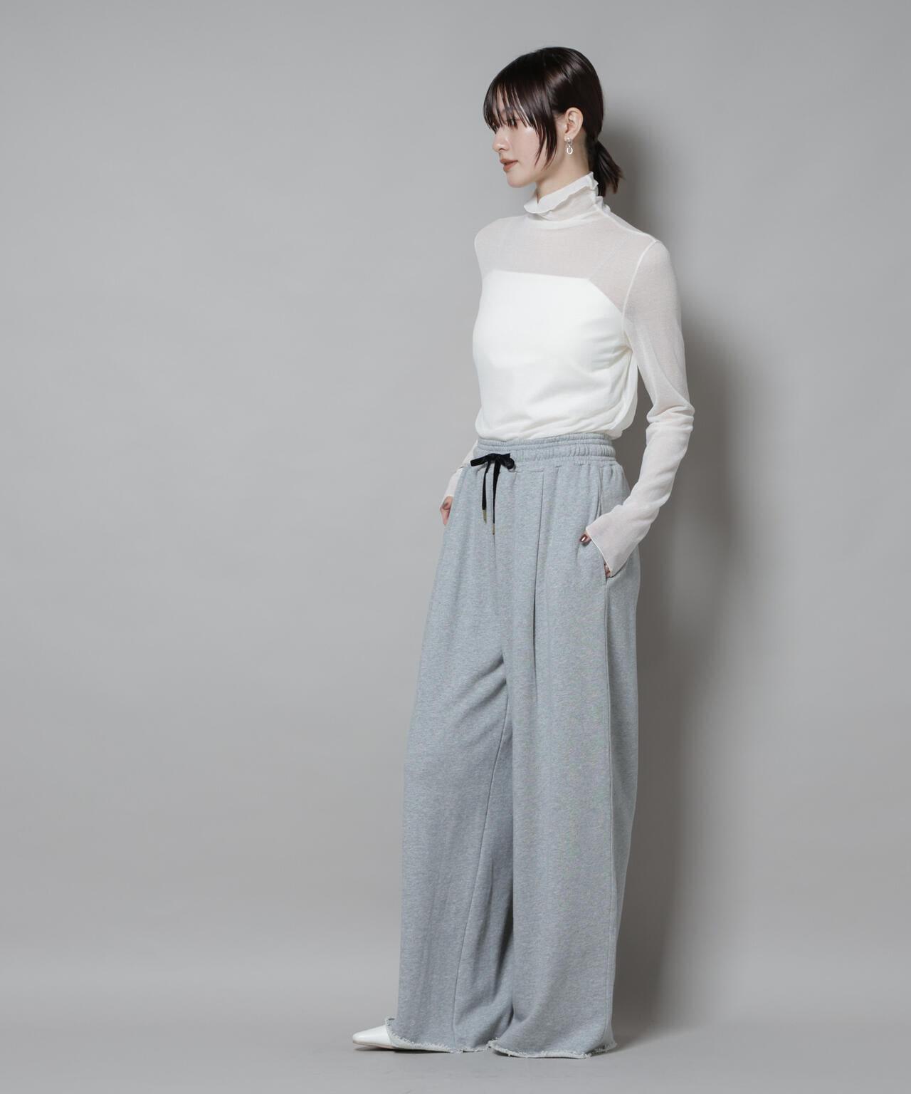 梨地シアータートルカットトップス