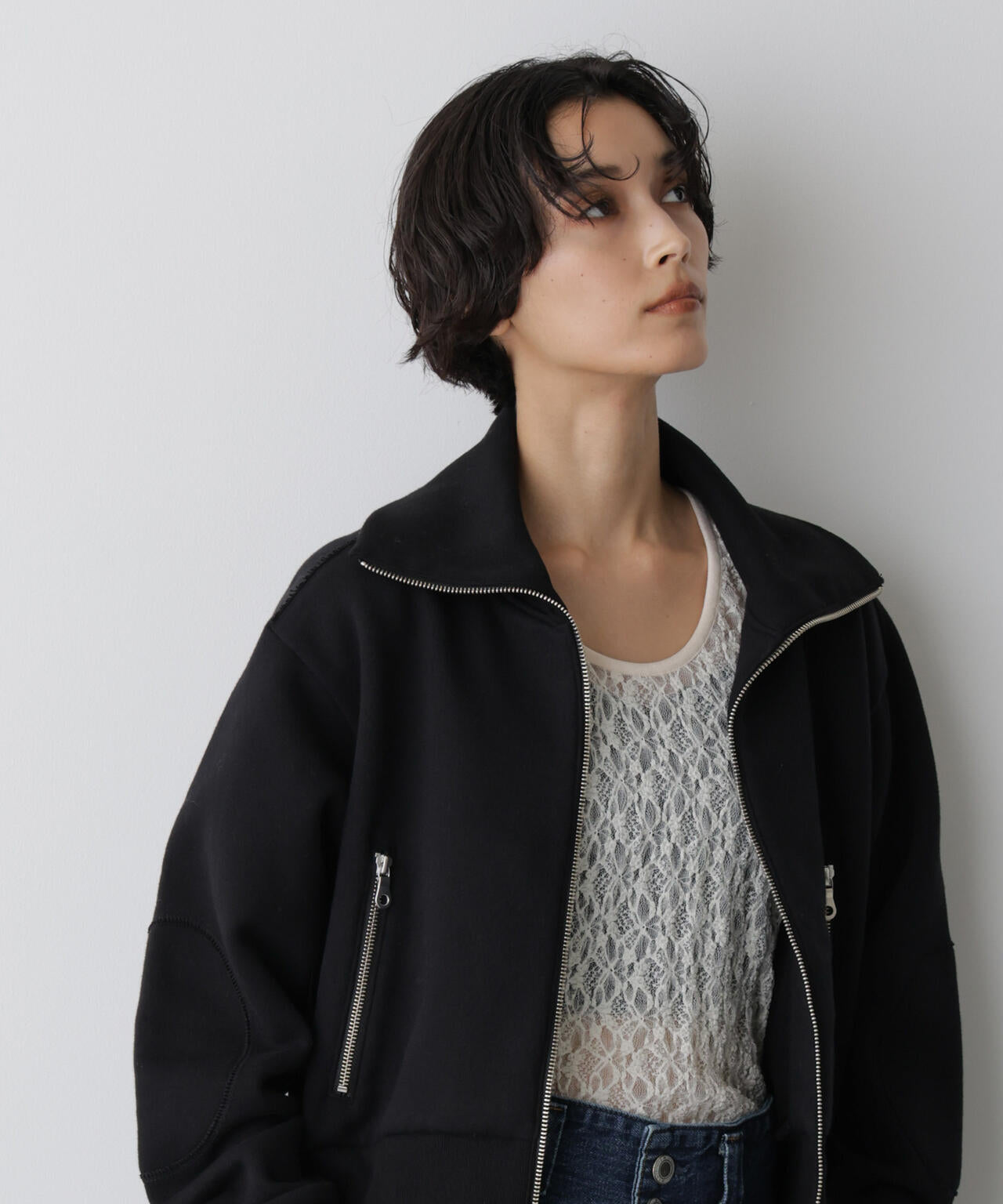 「STEVELOUR」コンパクトダブルジップスウェット