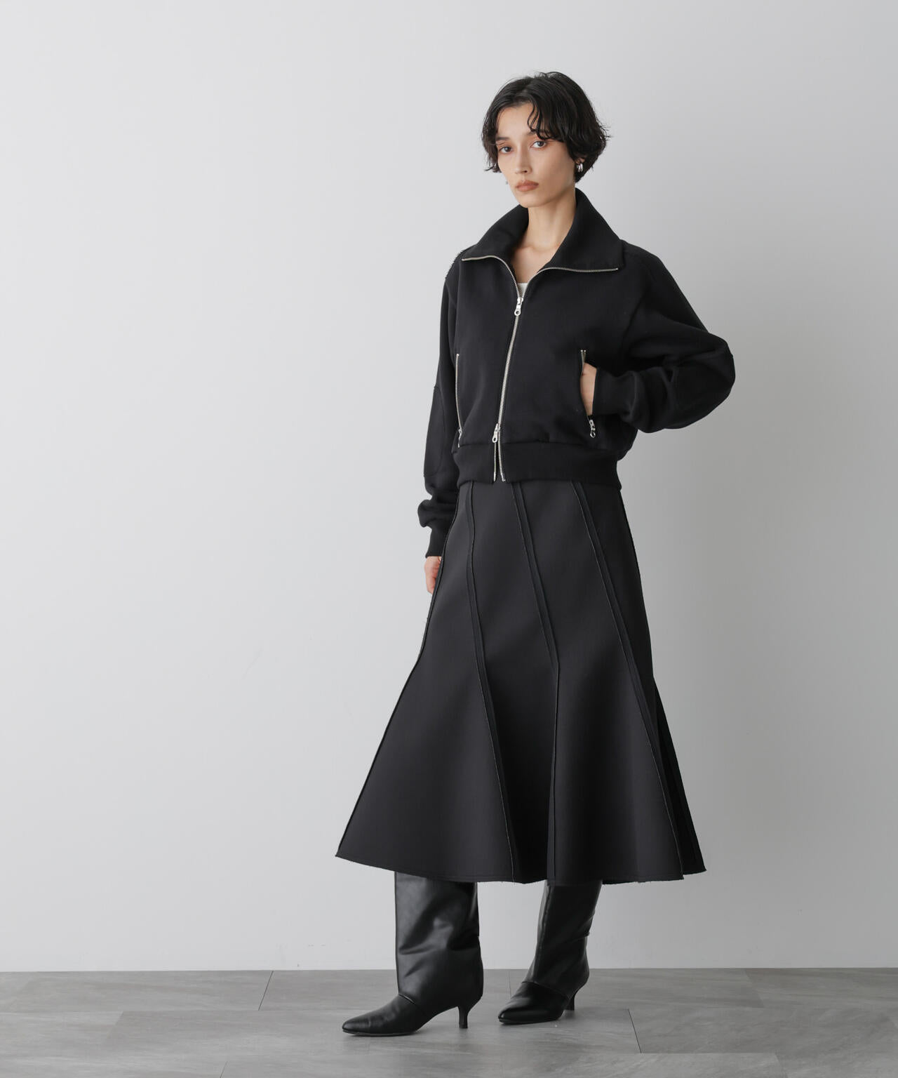 「STEVELOUR」コンパクトダブルジップスウェット