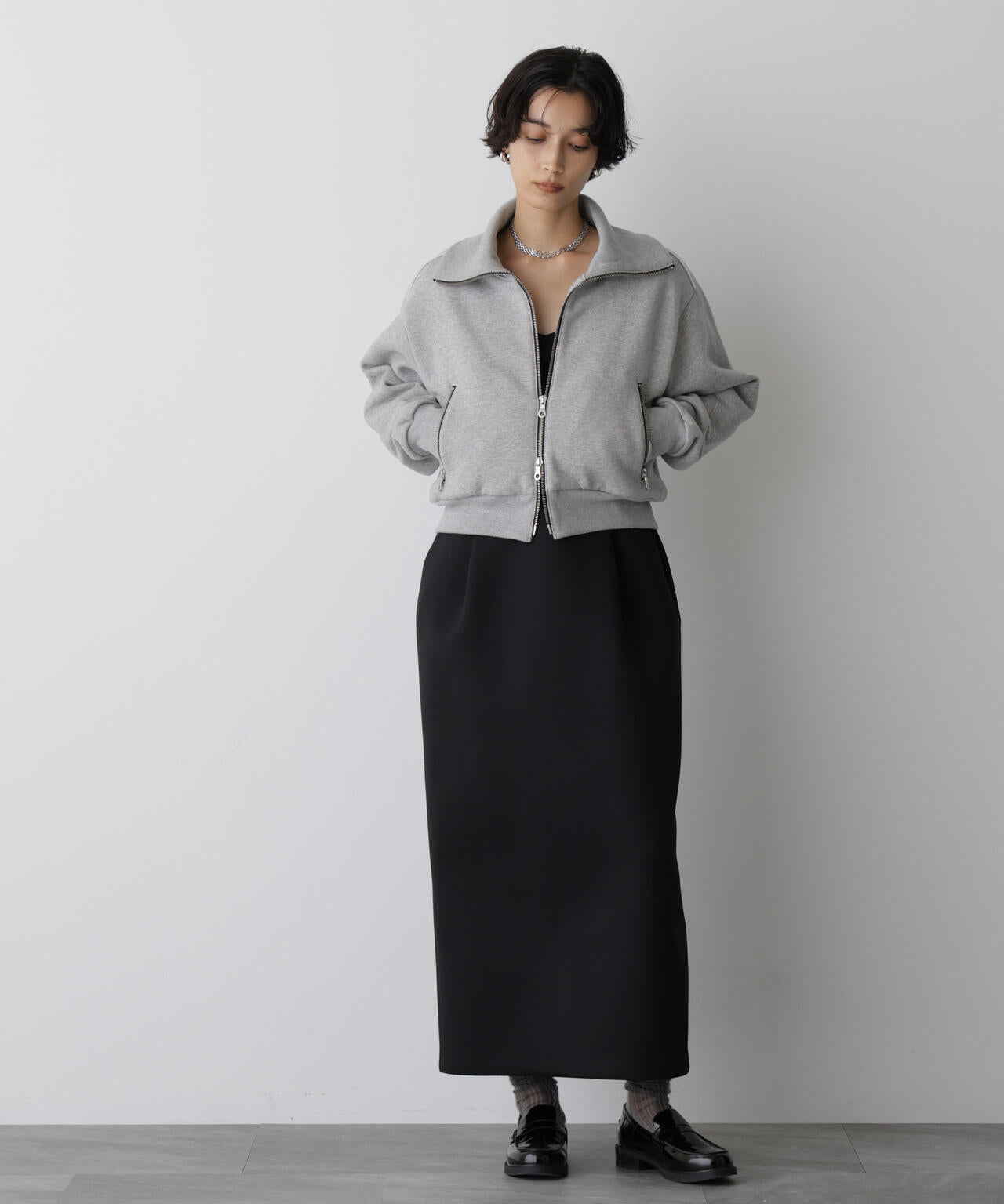 「STEVELOUR」コンパクトダブルジップスウェット