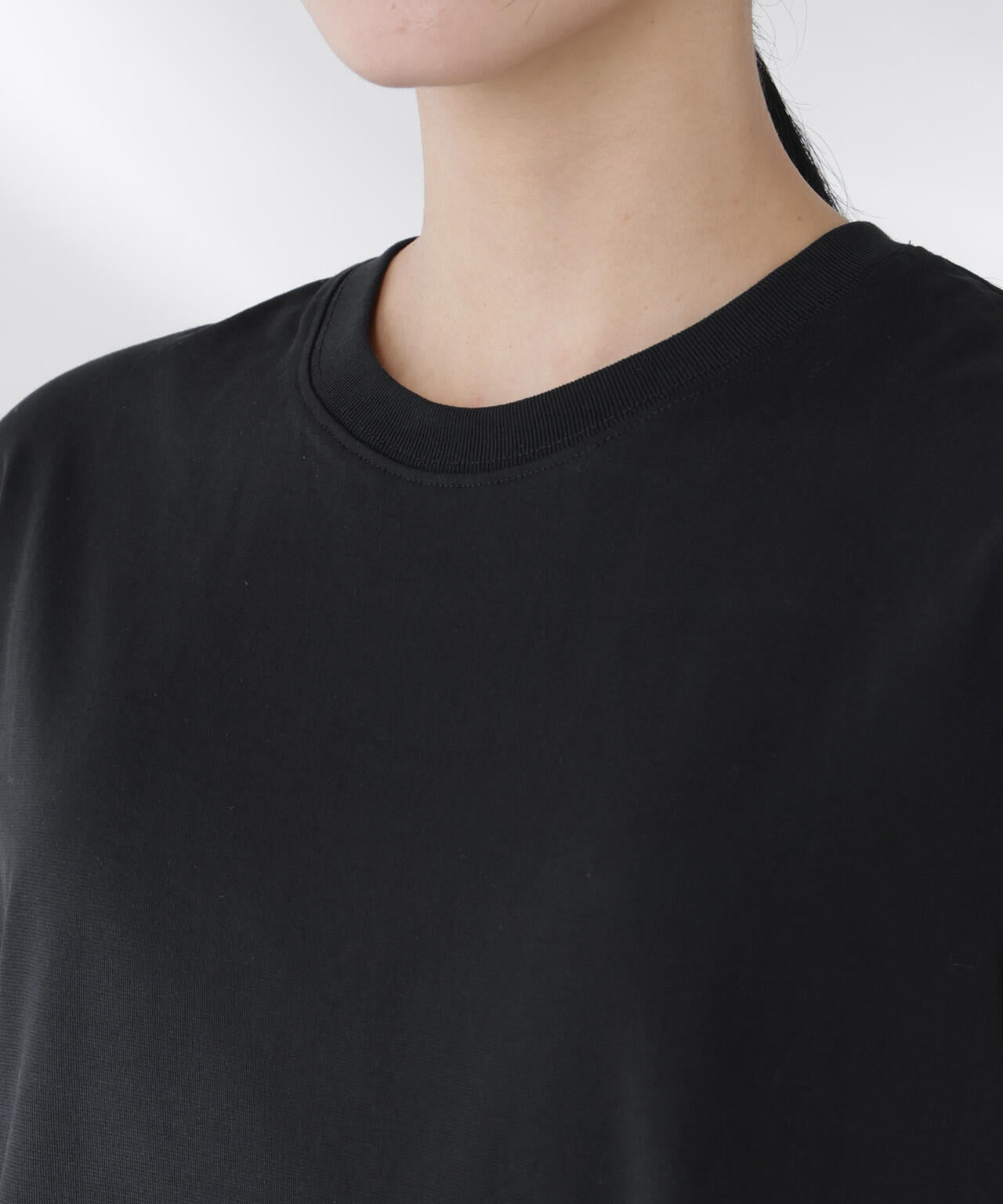 NANOFINE強撚コットンノースリーブトップス