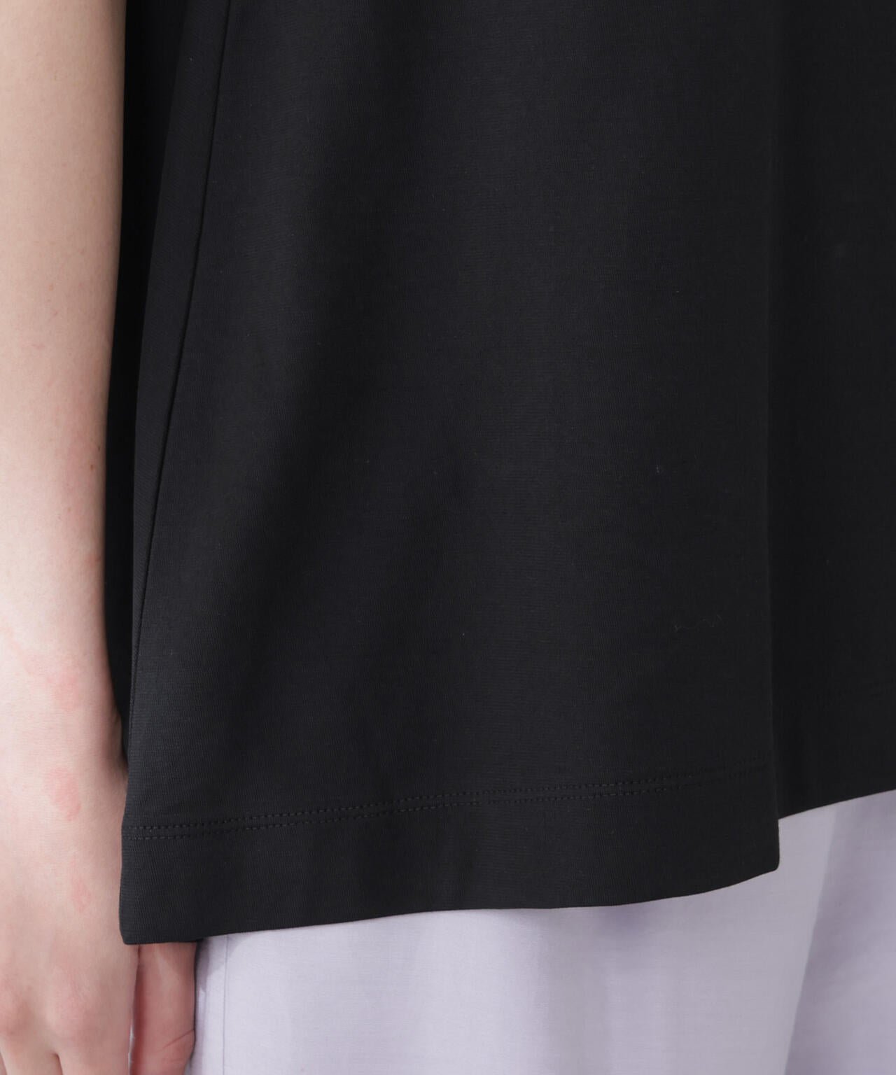 NANOFINE強撚コットンノースリーブトップス