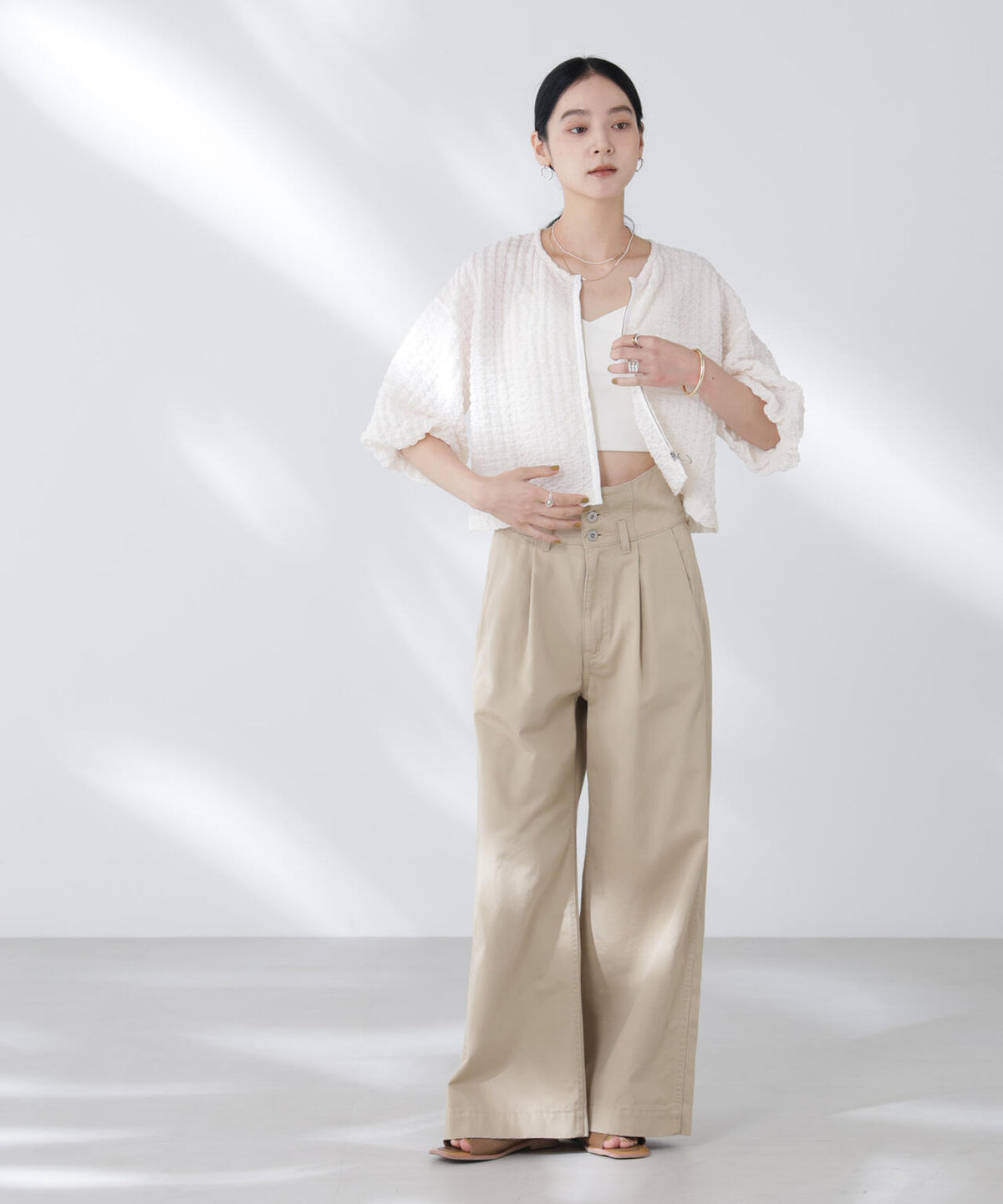 フクレシャーリングzipカーディガン