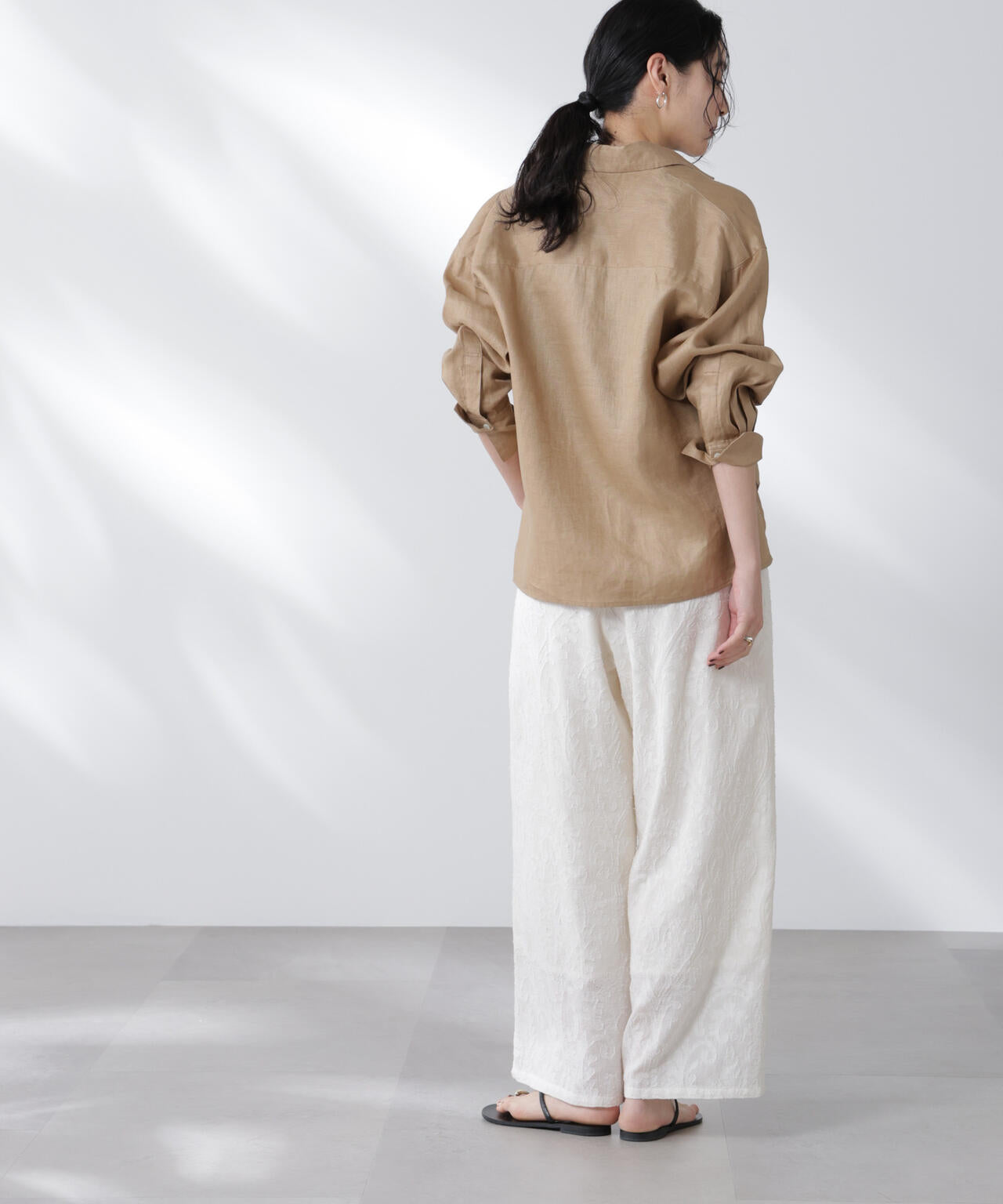 made in india カットワークジャカードパンツ(セットアップ可)