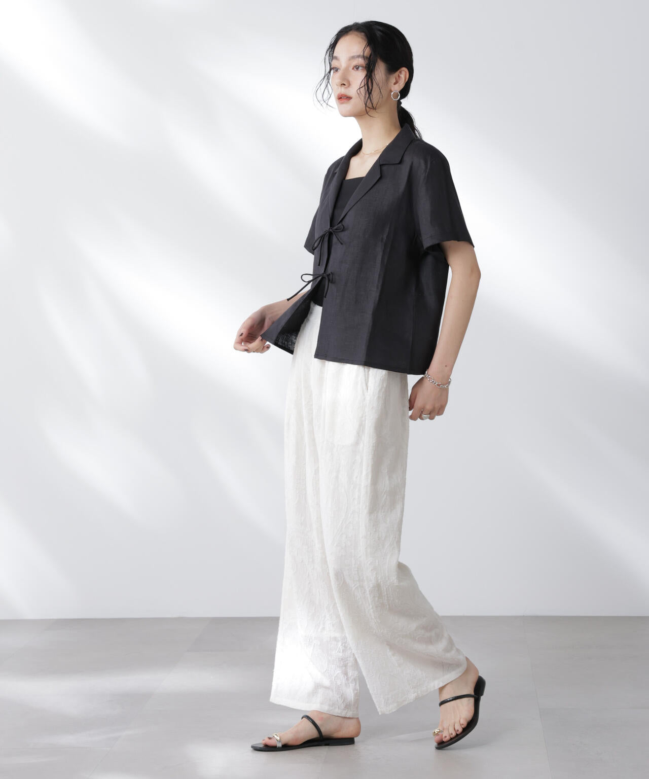 made in india カットワークジャカードパンツ(セットアップ可)