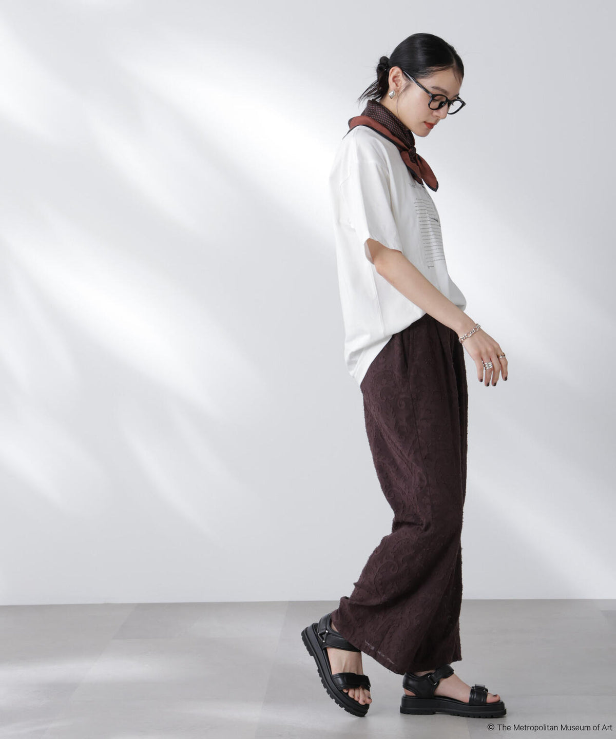 made in india カットワークジャカードパンツ(セットアップ可)