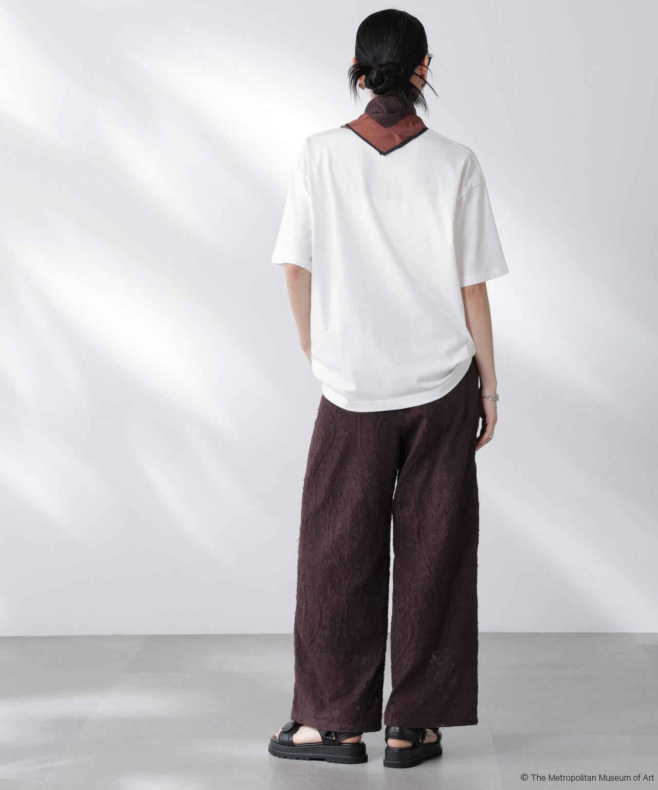 made in india カットワークジャカードパンツ(セットアップ可)