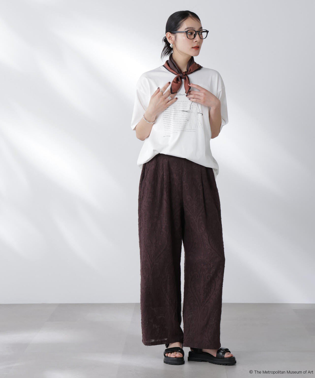 made in india カットワークジャカードパンツ(セットアップ可)