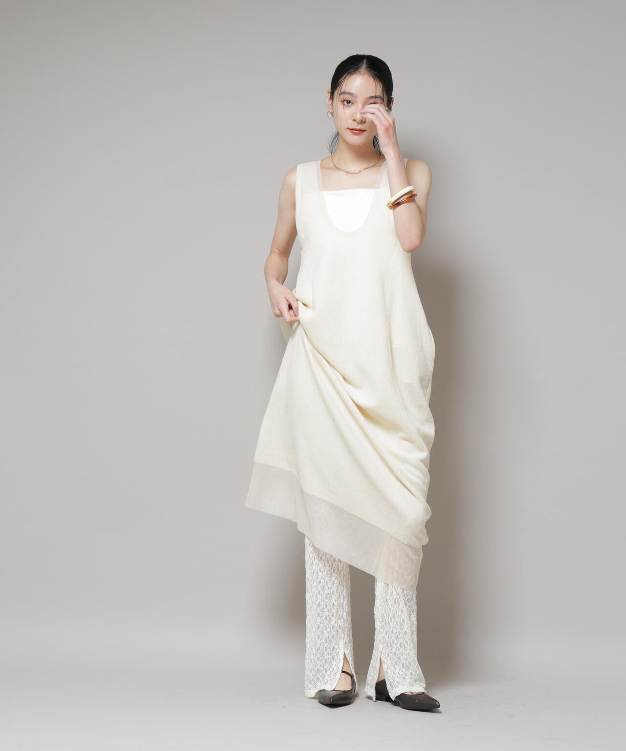 レースフレアレギンスパンツ