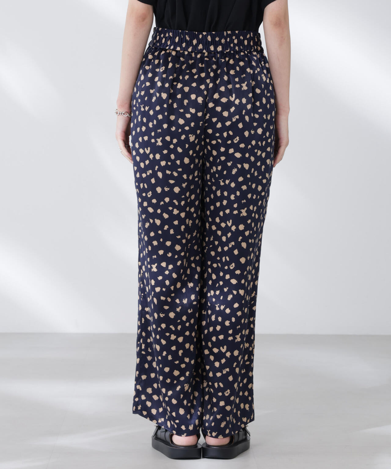 レオパードプリントイージーワイドパンツ