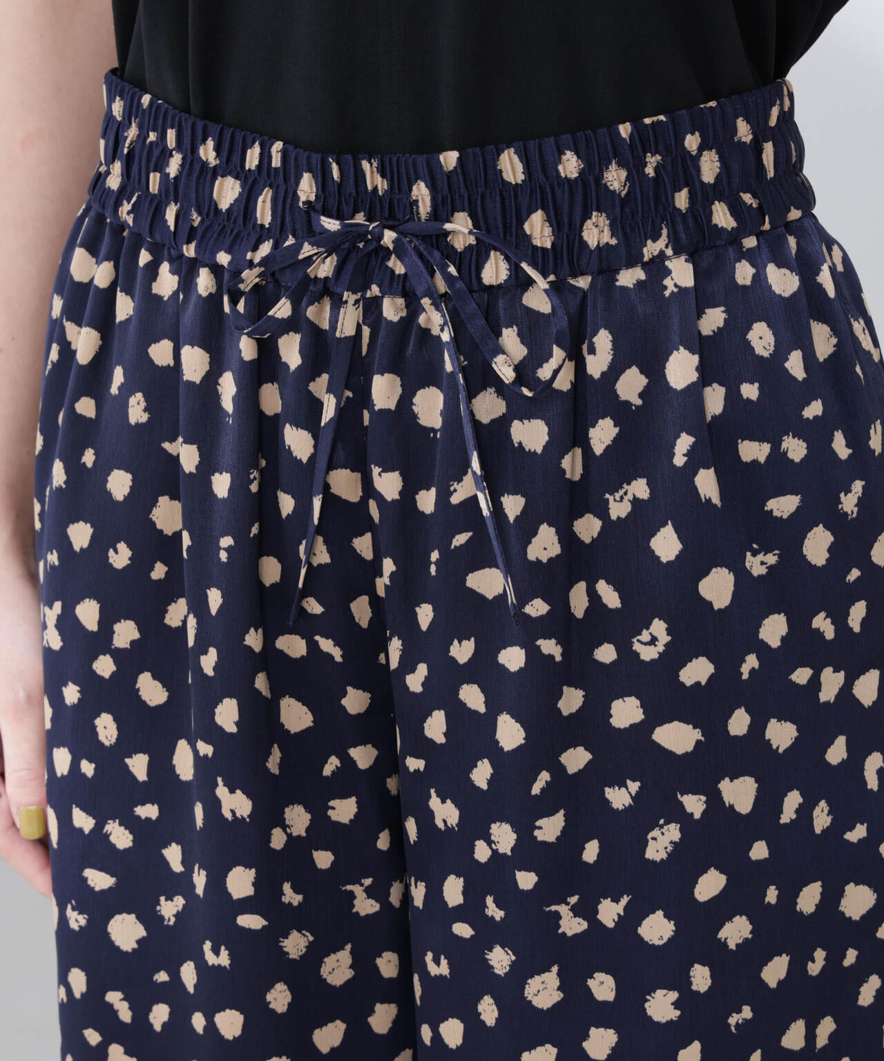 レオパードプリントイージーワイドパンツ