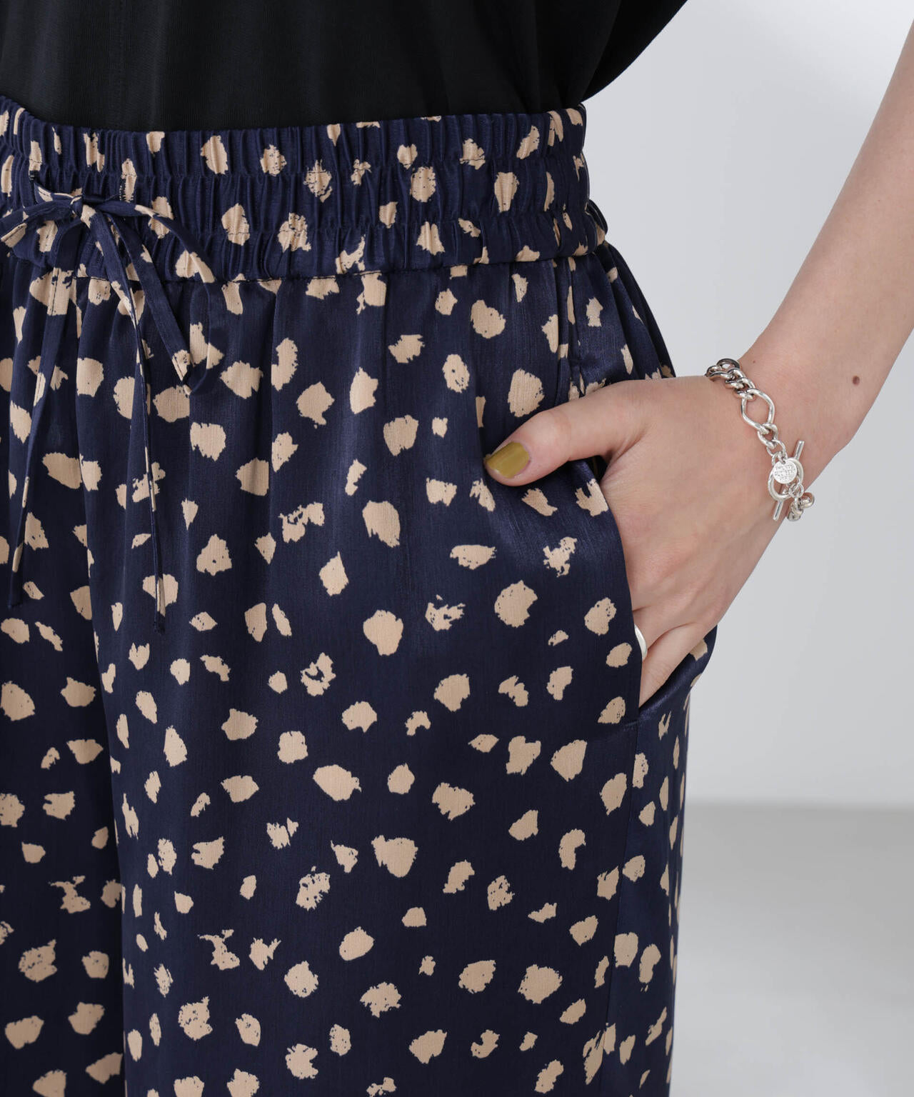 レオパードプリントイージーワイドパンツ