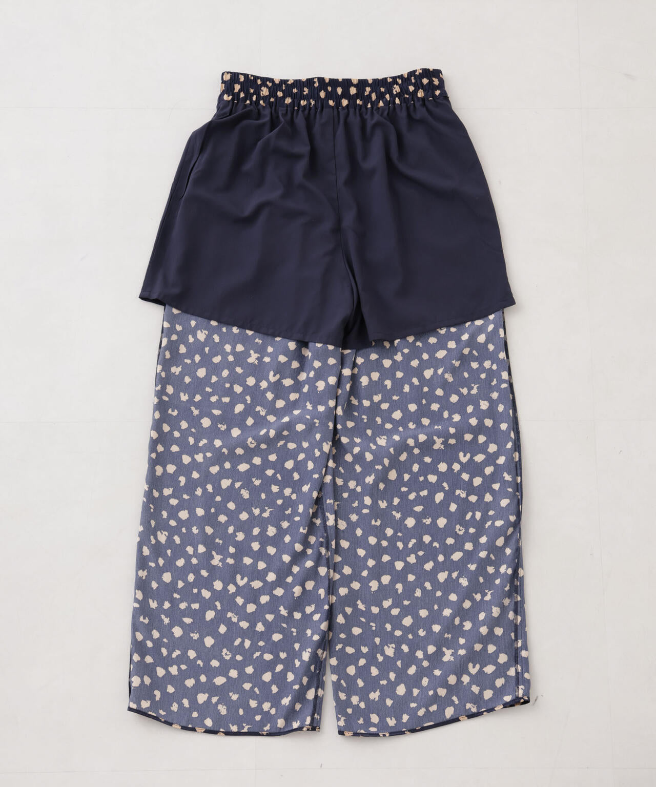 レオパードプリントイージーワイドパンツ