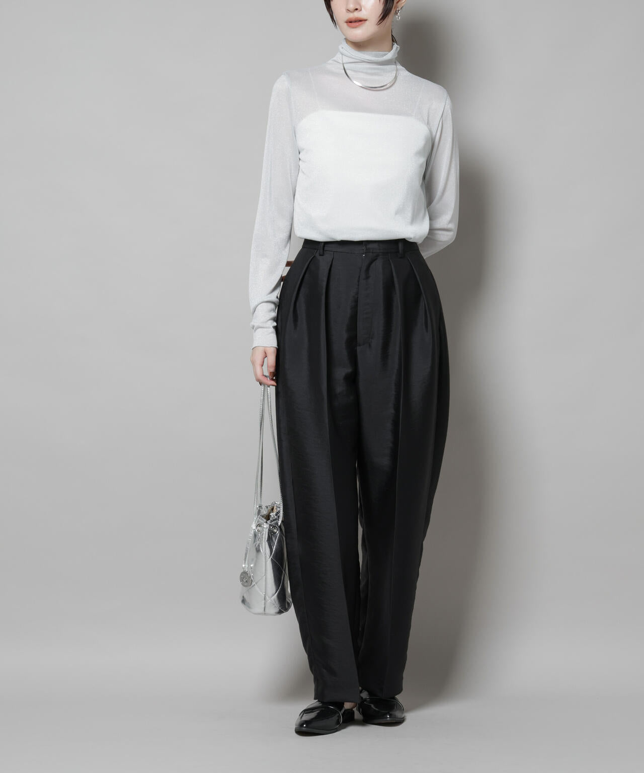 ツイルウェーブタックバレルパンツ