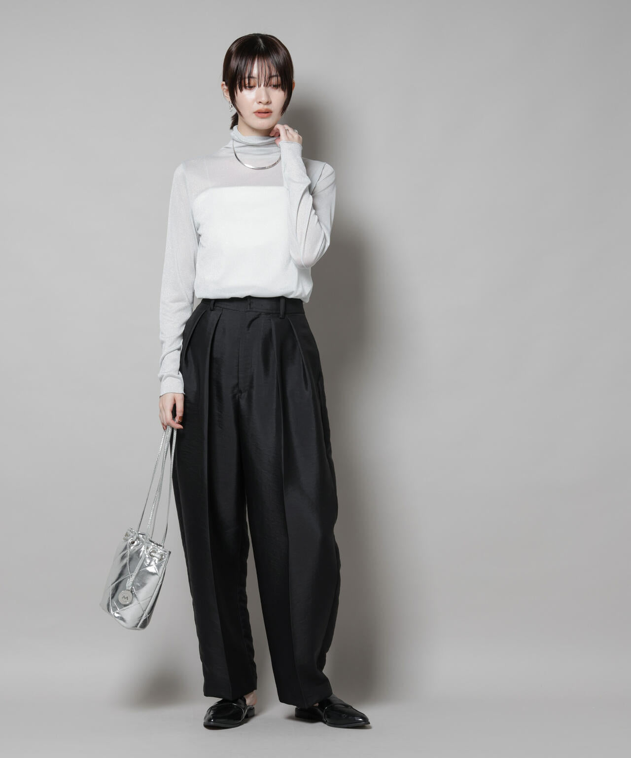 ツイルウェーブタックバレルパンツ