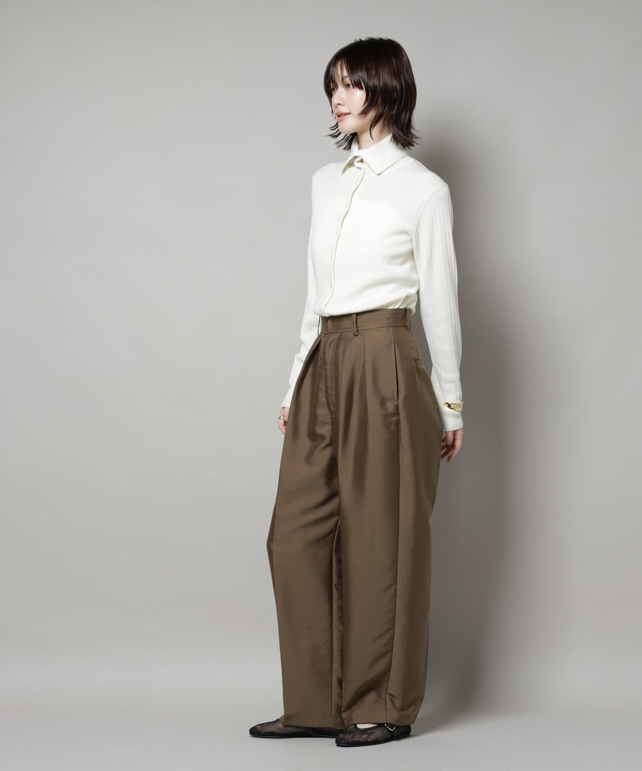 ツイルウェーブタックバレルパンツ