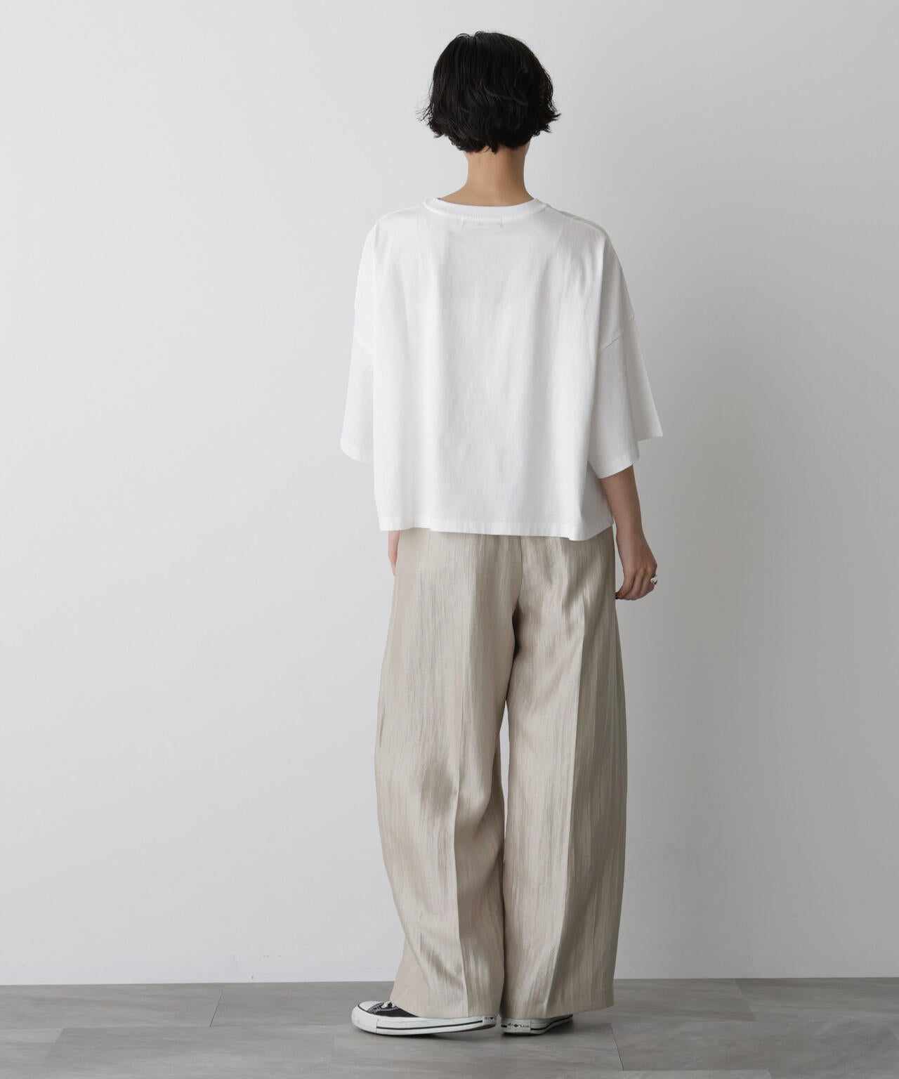 「STEVELOUR」サテンタックワイドパンツ(セットアップ可)