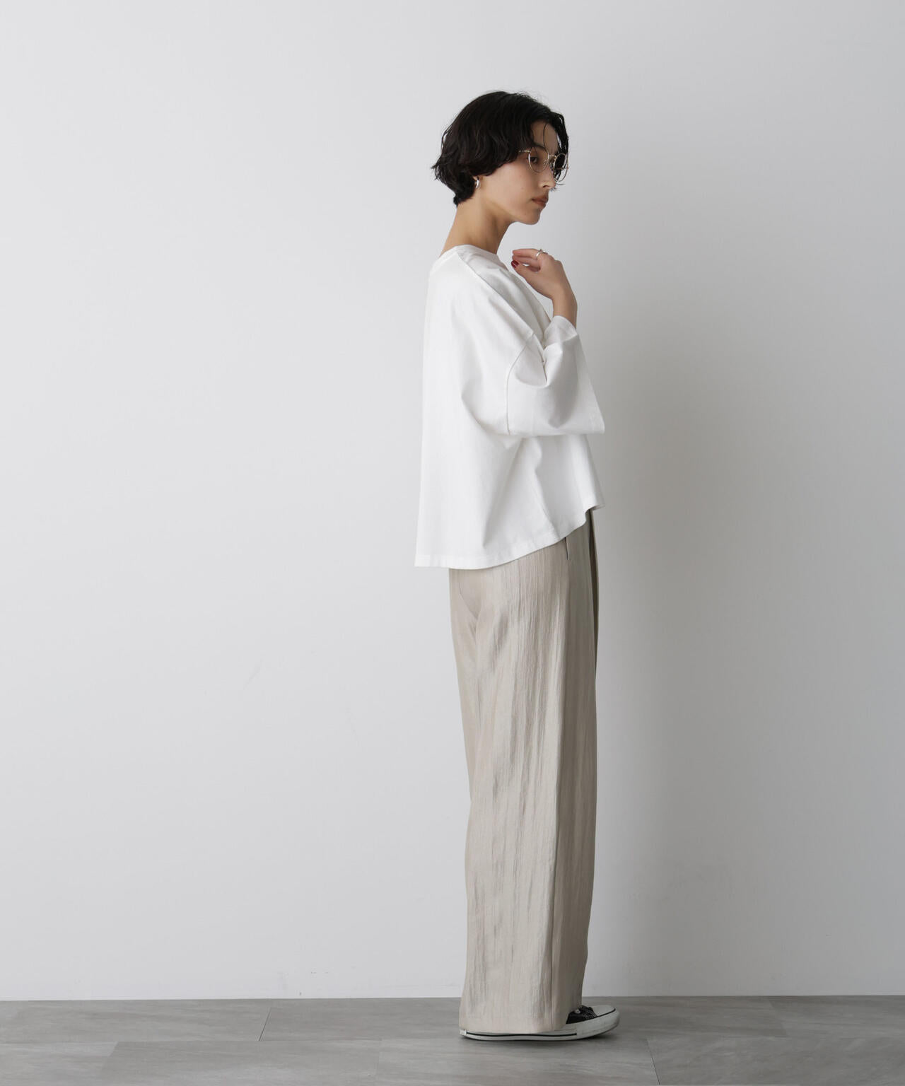 「STEVELOUR」サテンタックワイドパンツ(セットアップ可)