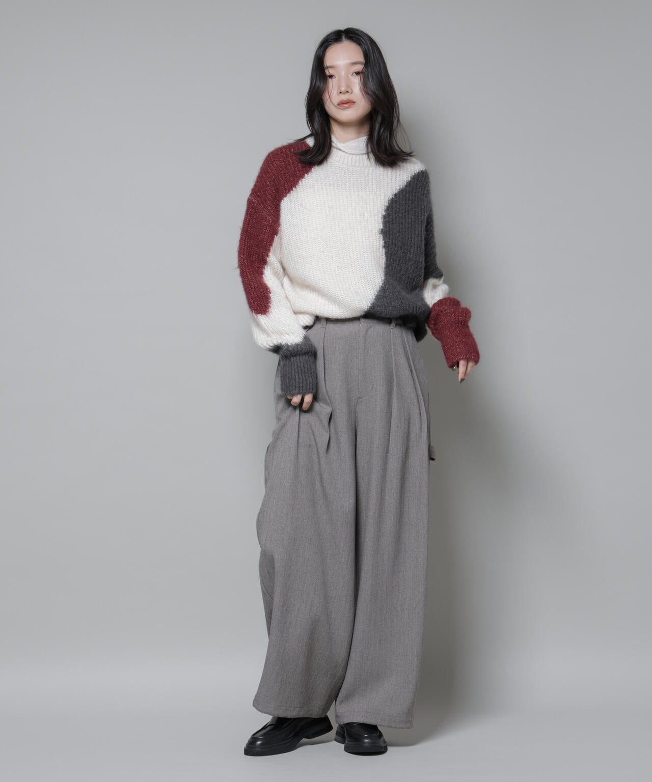 ヘリンボンツイードペインタードロストパンツ