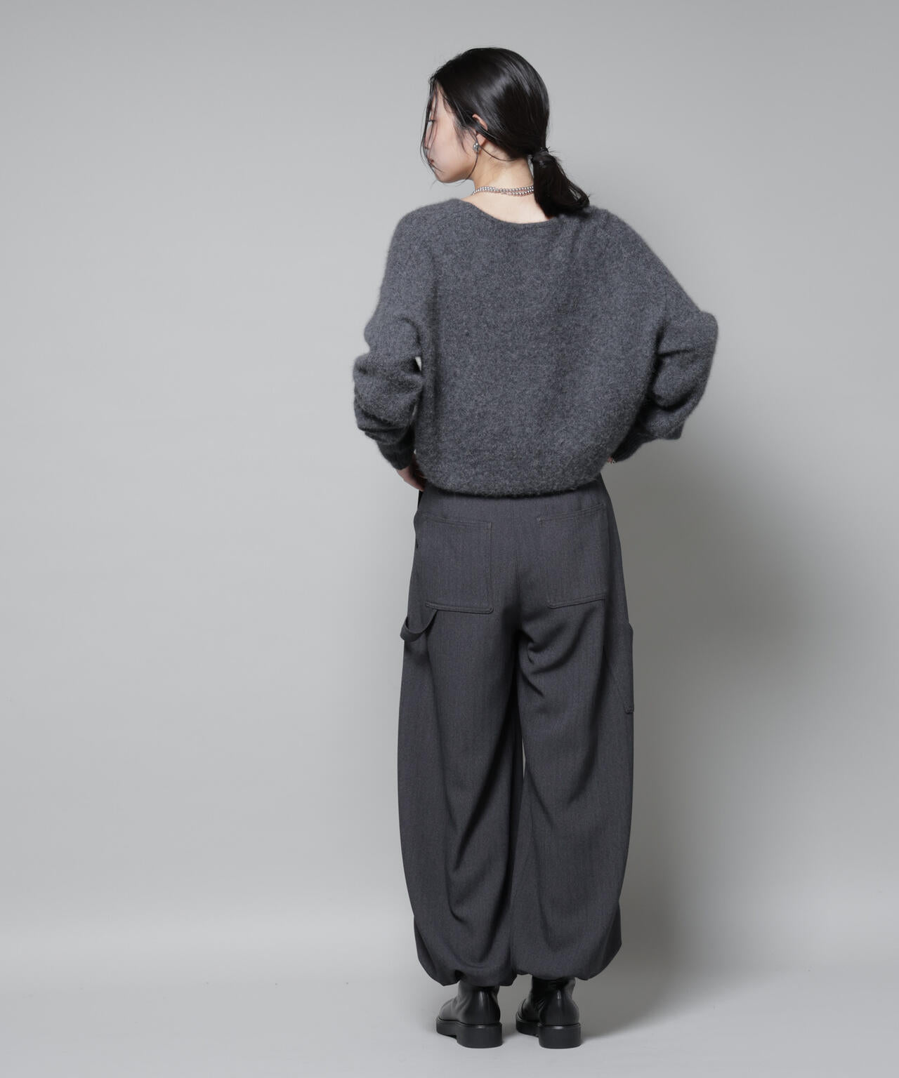 ヘリンボンツイードペインタードロストパンツ