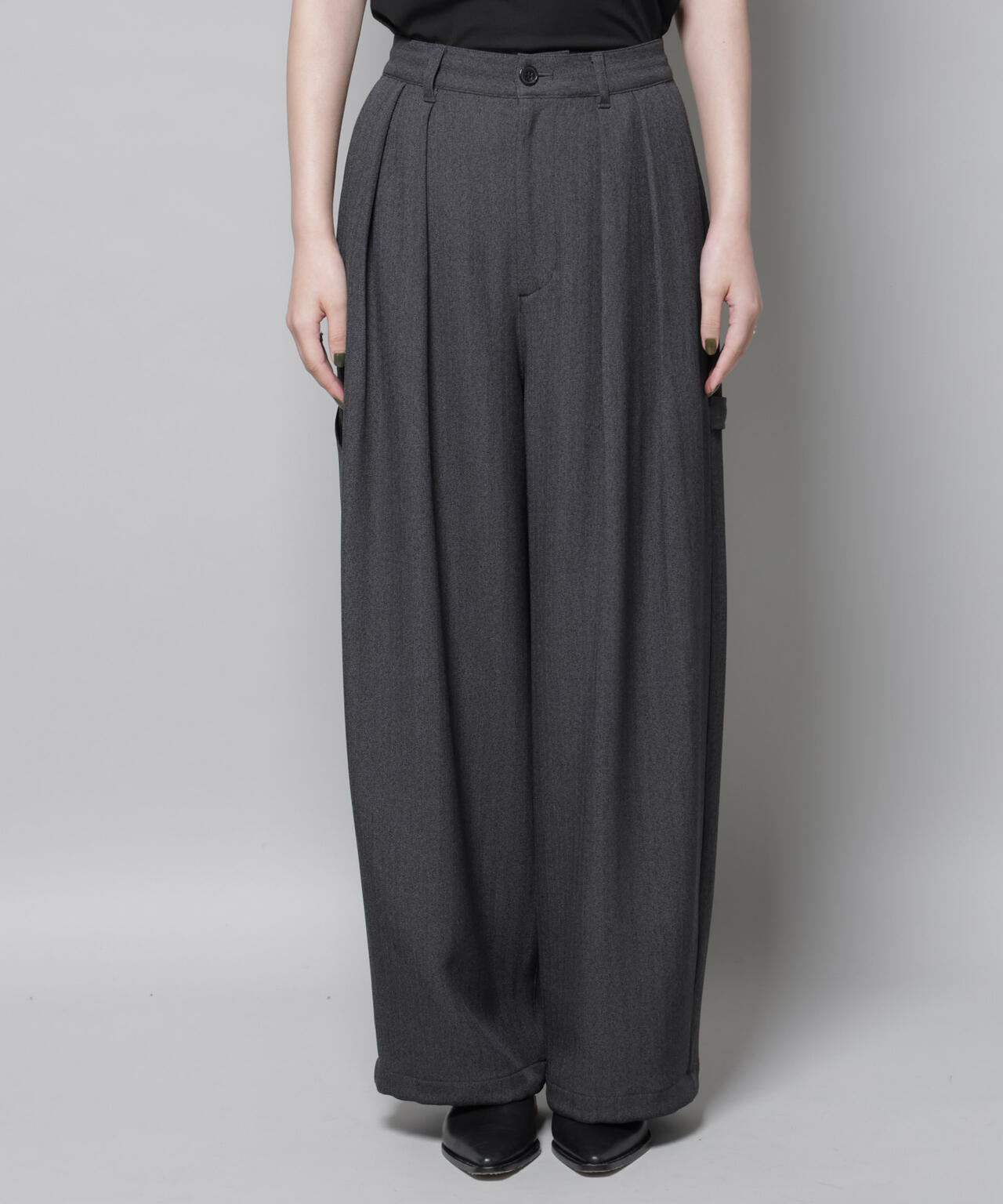 ヘリンボンツイードペインタードロストパンツ