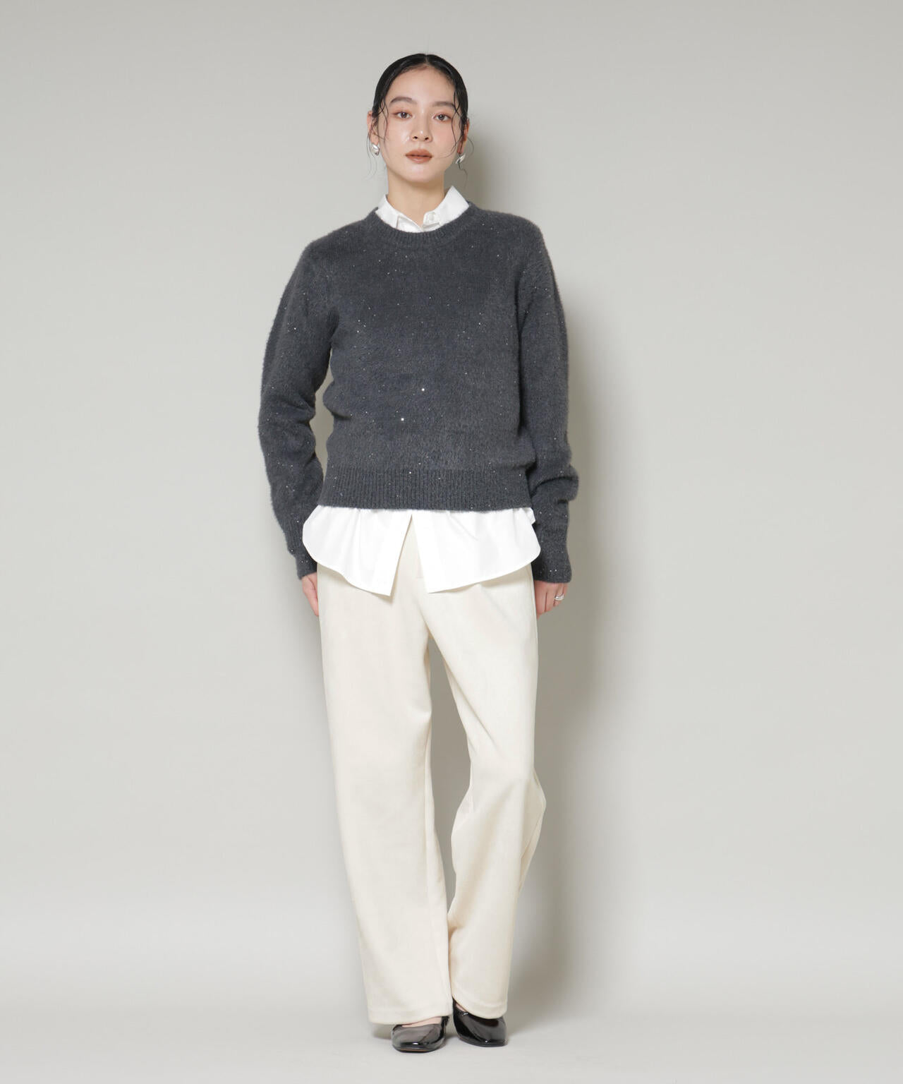 フェイクスエードタックパンツ