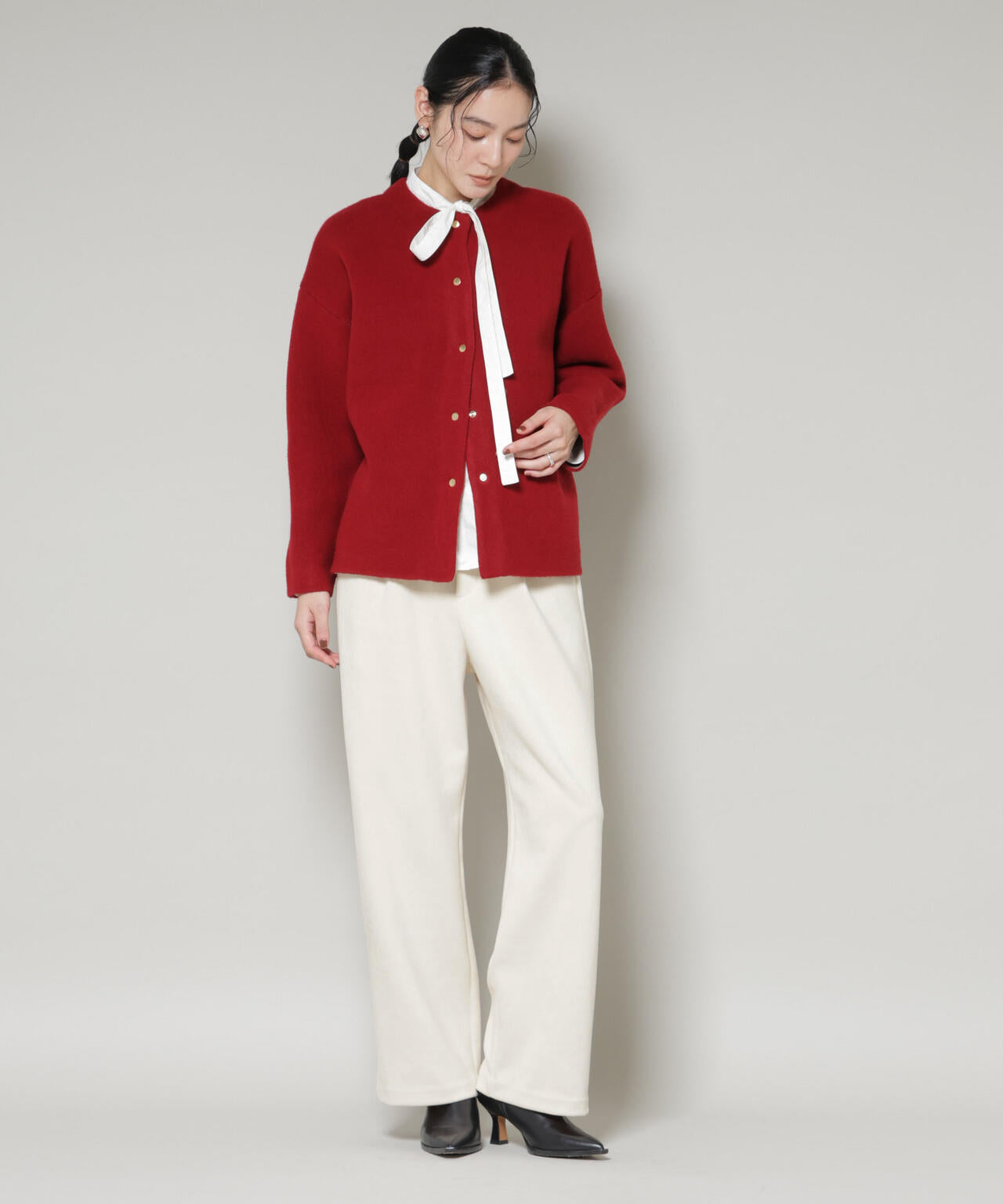 フェイクスエードタックパンツ