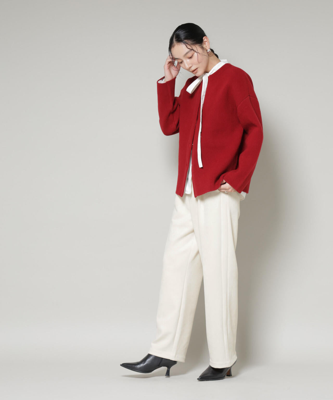 フェイクスエードタックパンツ