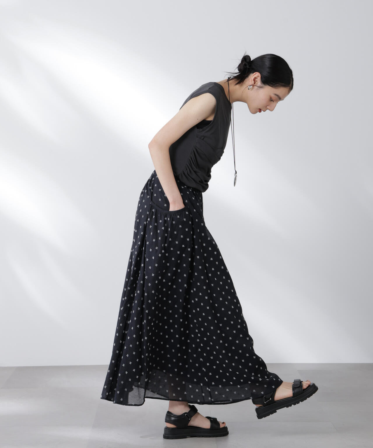 made in india コットンフロッキーフラワースカート