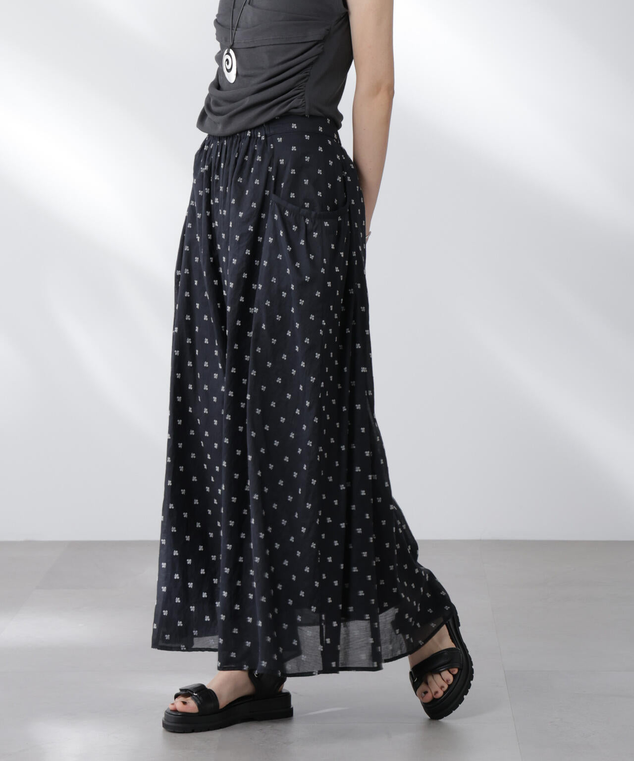 made in india コットンフロッキーフラワースカート