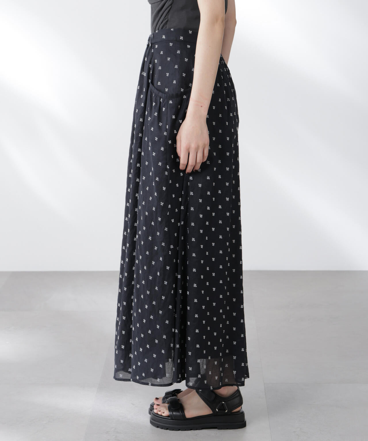 made in india コットンフロッキーフラワースカート