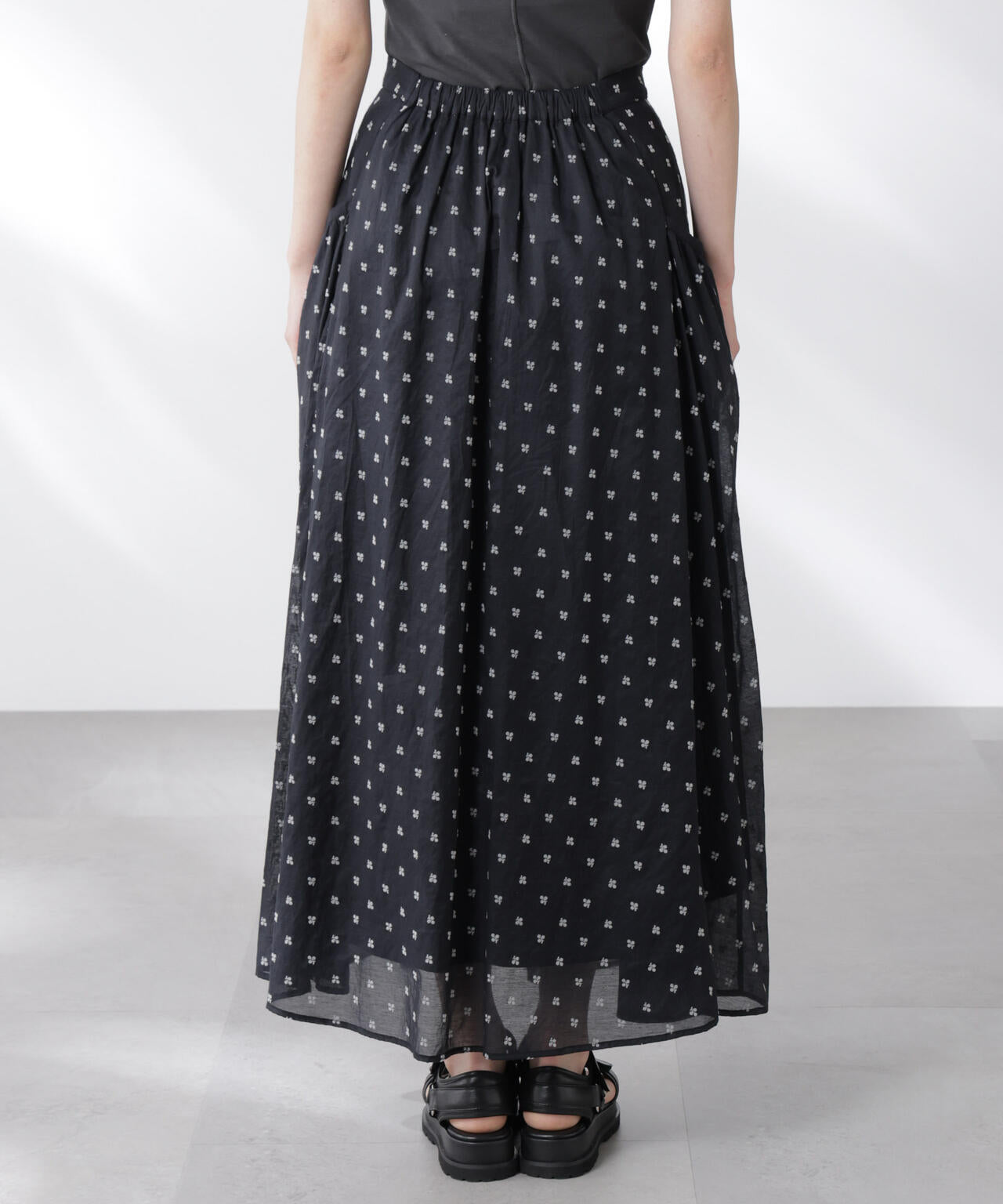 made in india コットンフロッキーフラワースカート