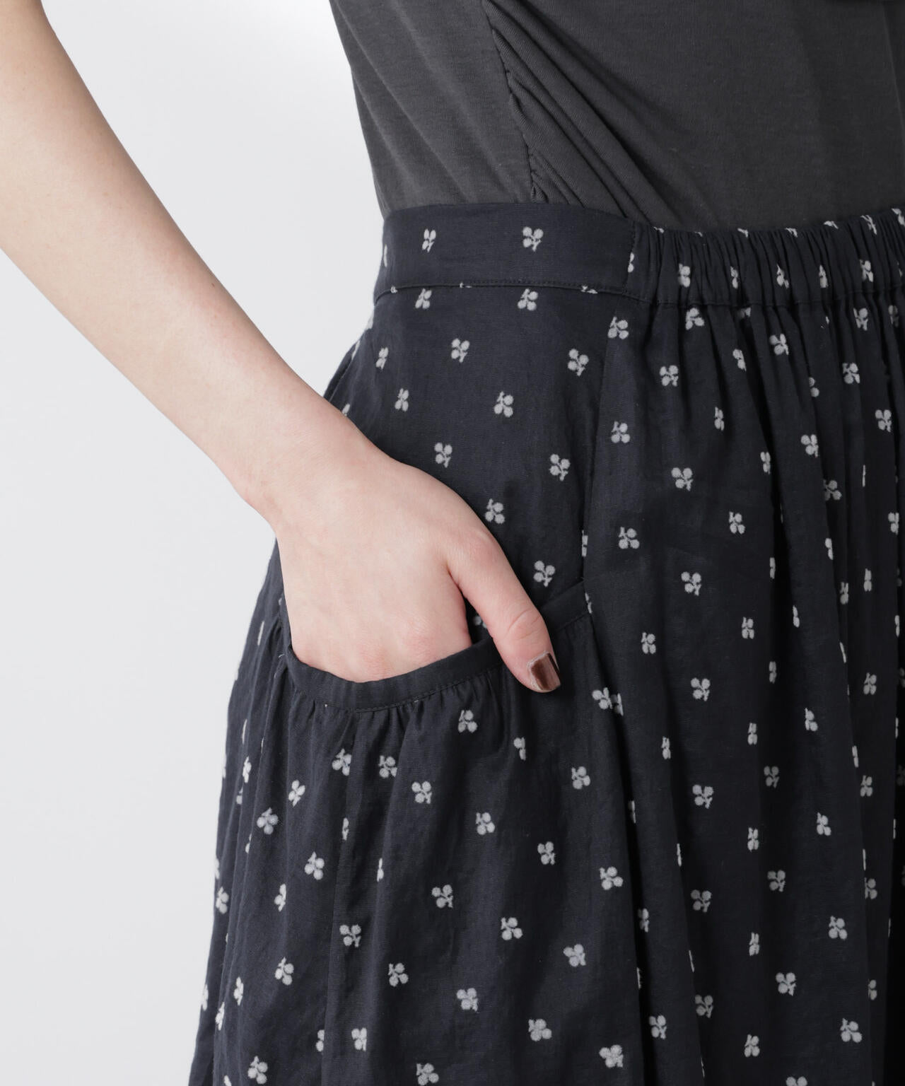 made in india コットンフロッキーフラワースカート