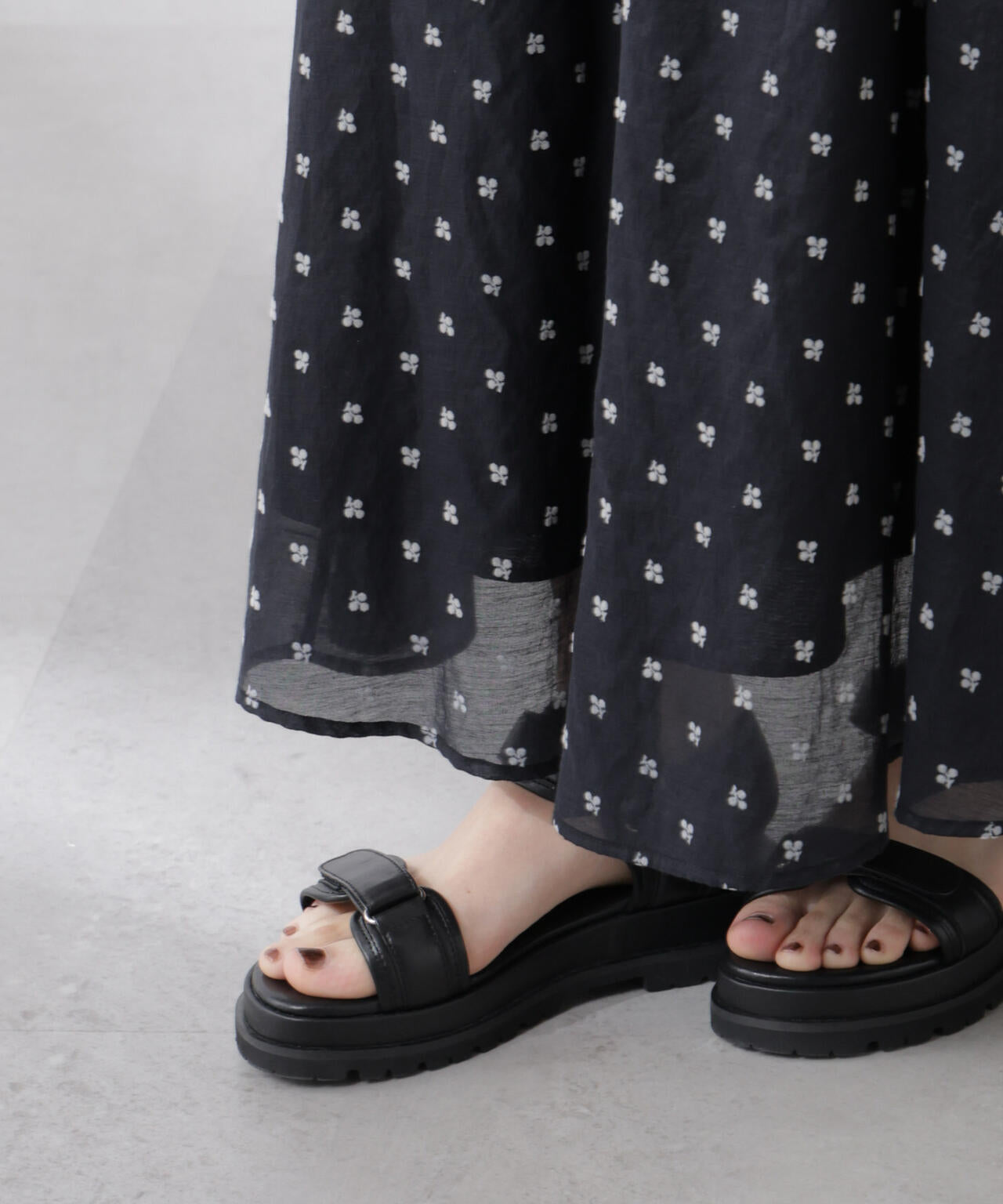 made in india コットンフロッキーフラワースカート