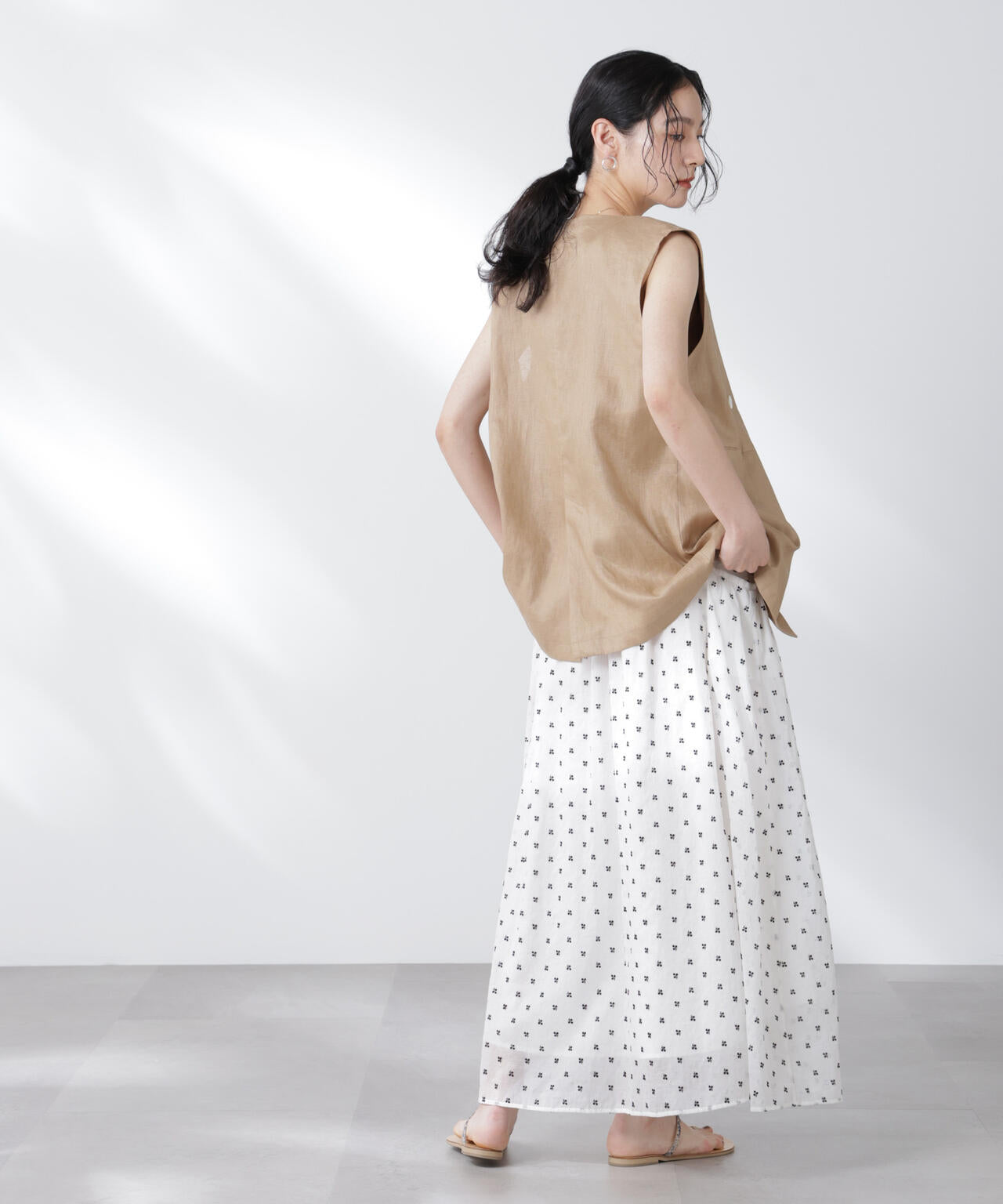 made in india コットンフロッキーフラワースカート