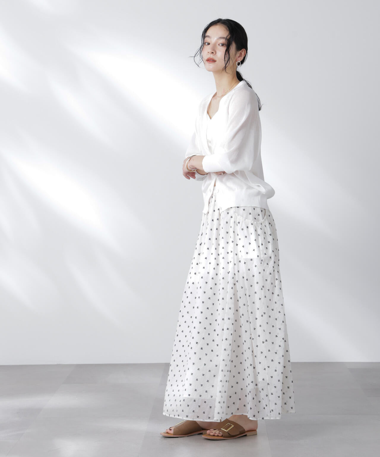 made in india コットンフロッキーフラワースカート