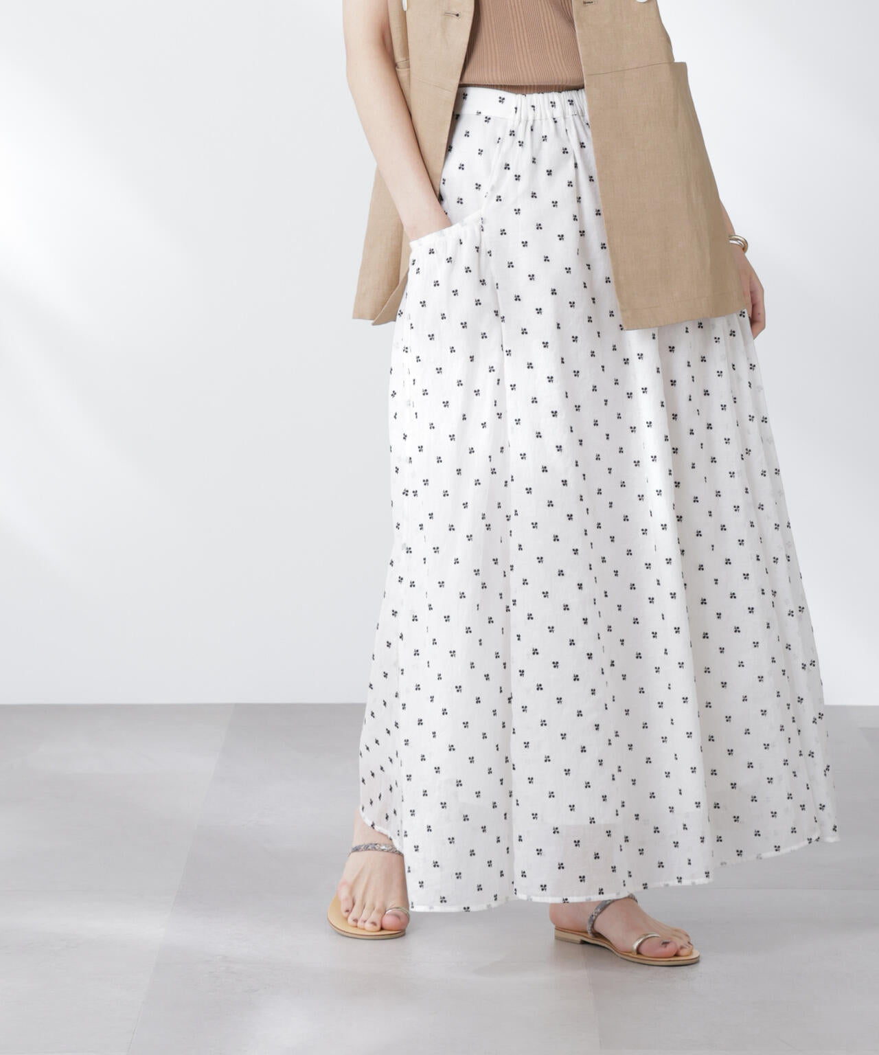 made in india コットンフロッキーフラワースカート