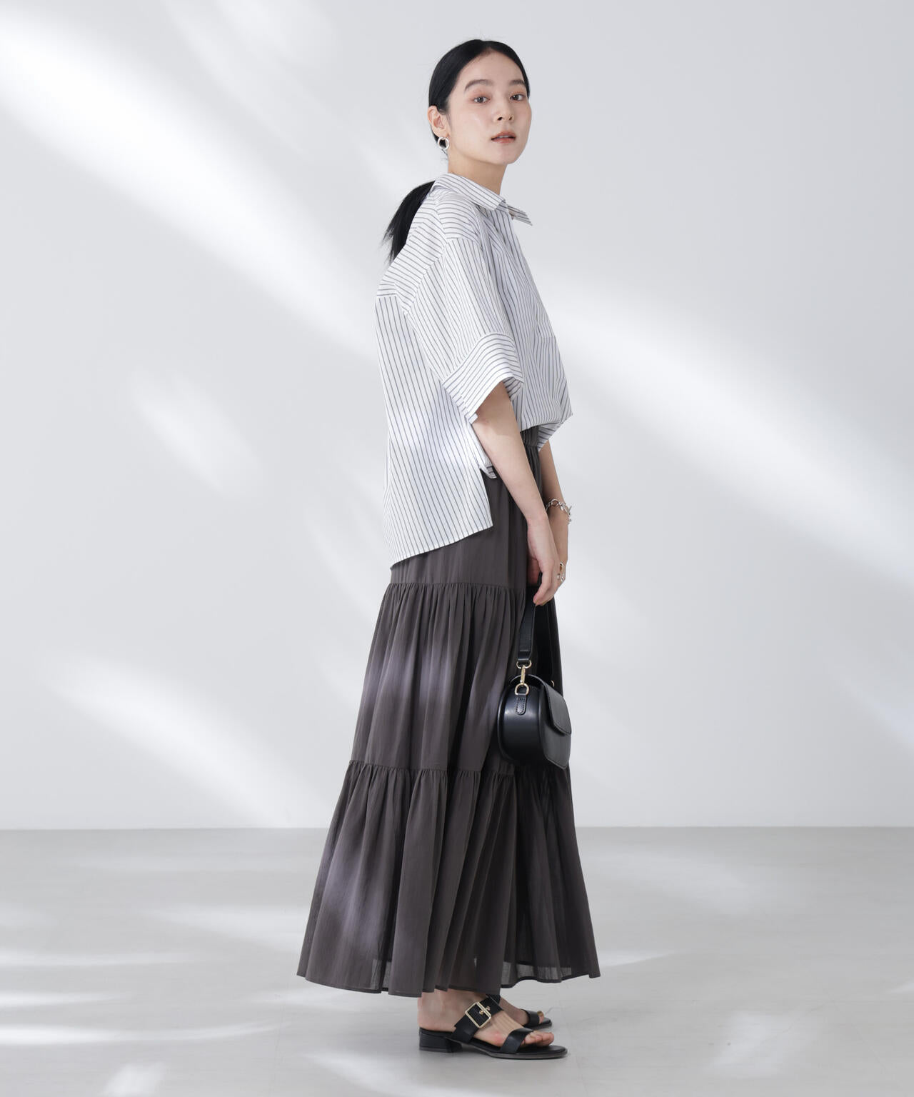 コットンシフォンティアードスカート