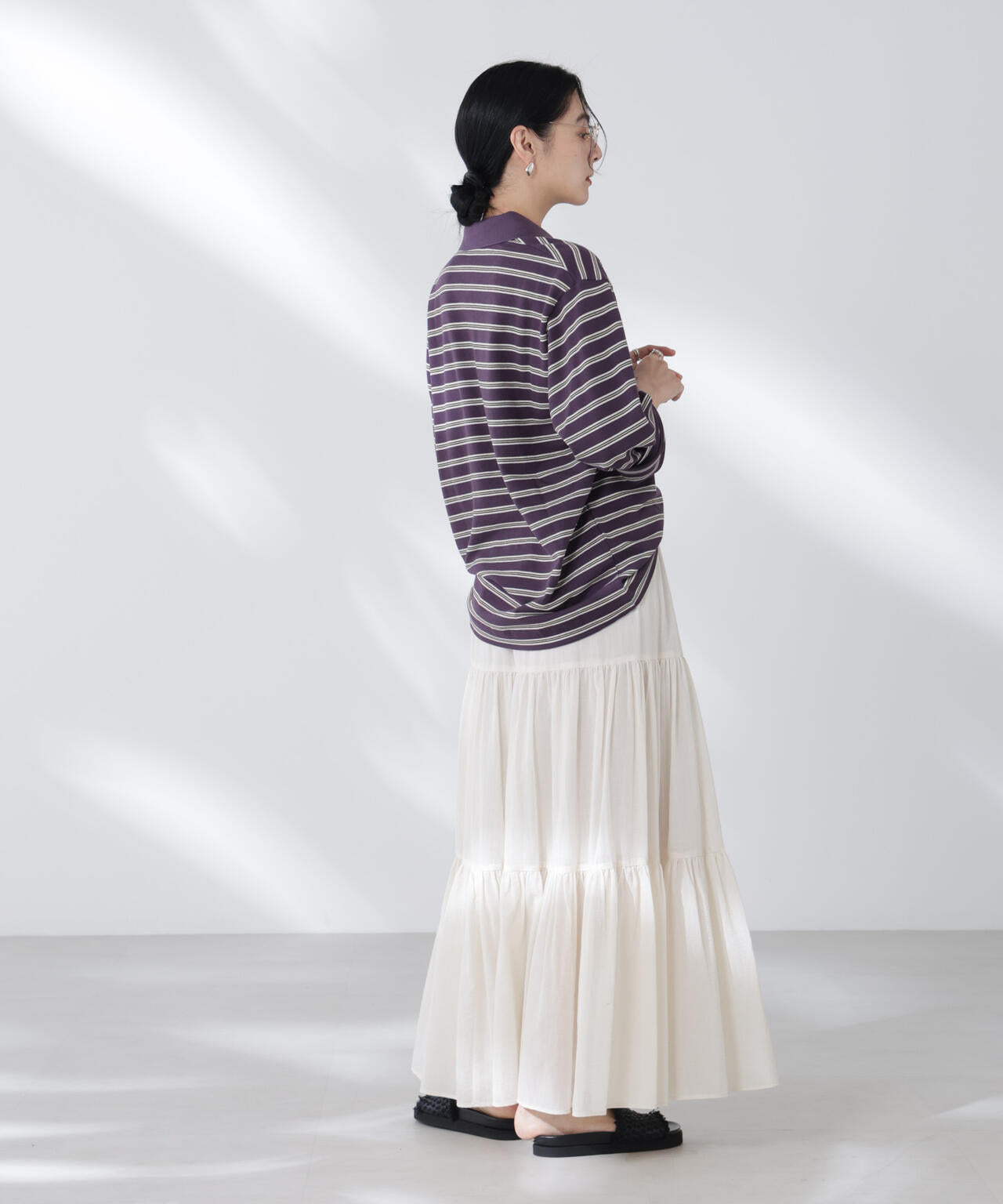 コットンシフォンティアードスカート