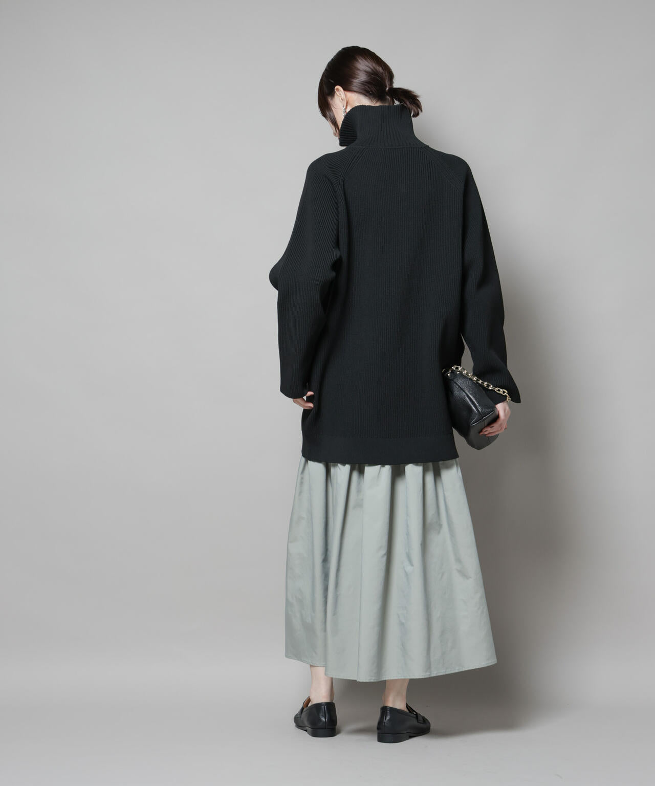 シャンブレータフタティアードギャザースカート