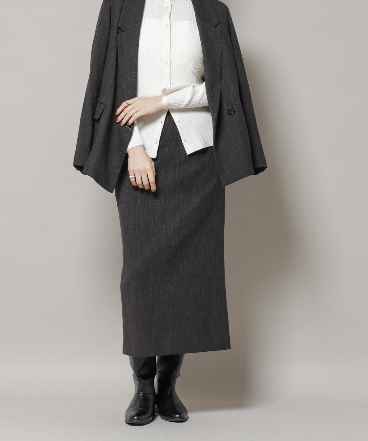ツイードタイトスカート(セットアップ可)