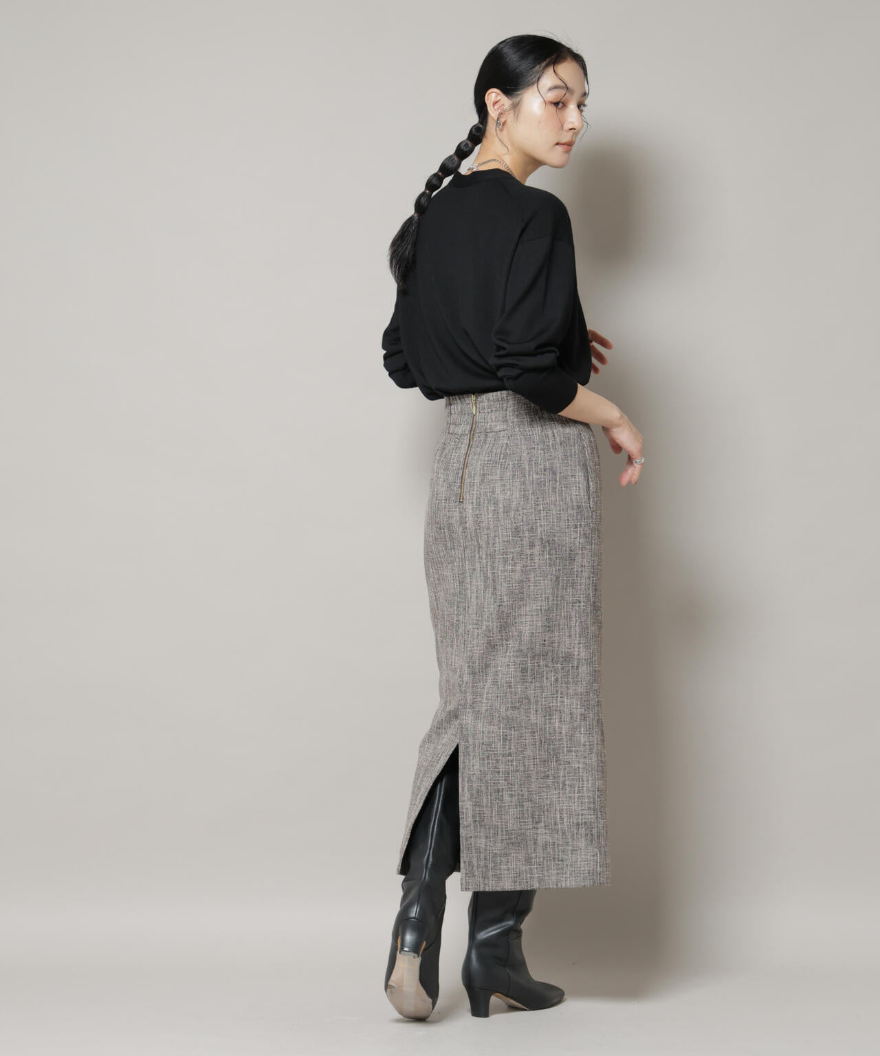 ツイードタイトスカート(セットアップ可)