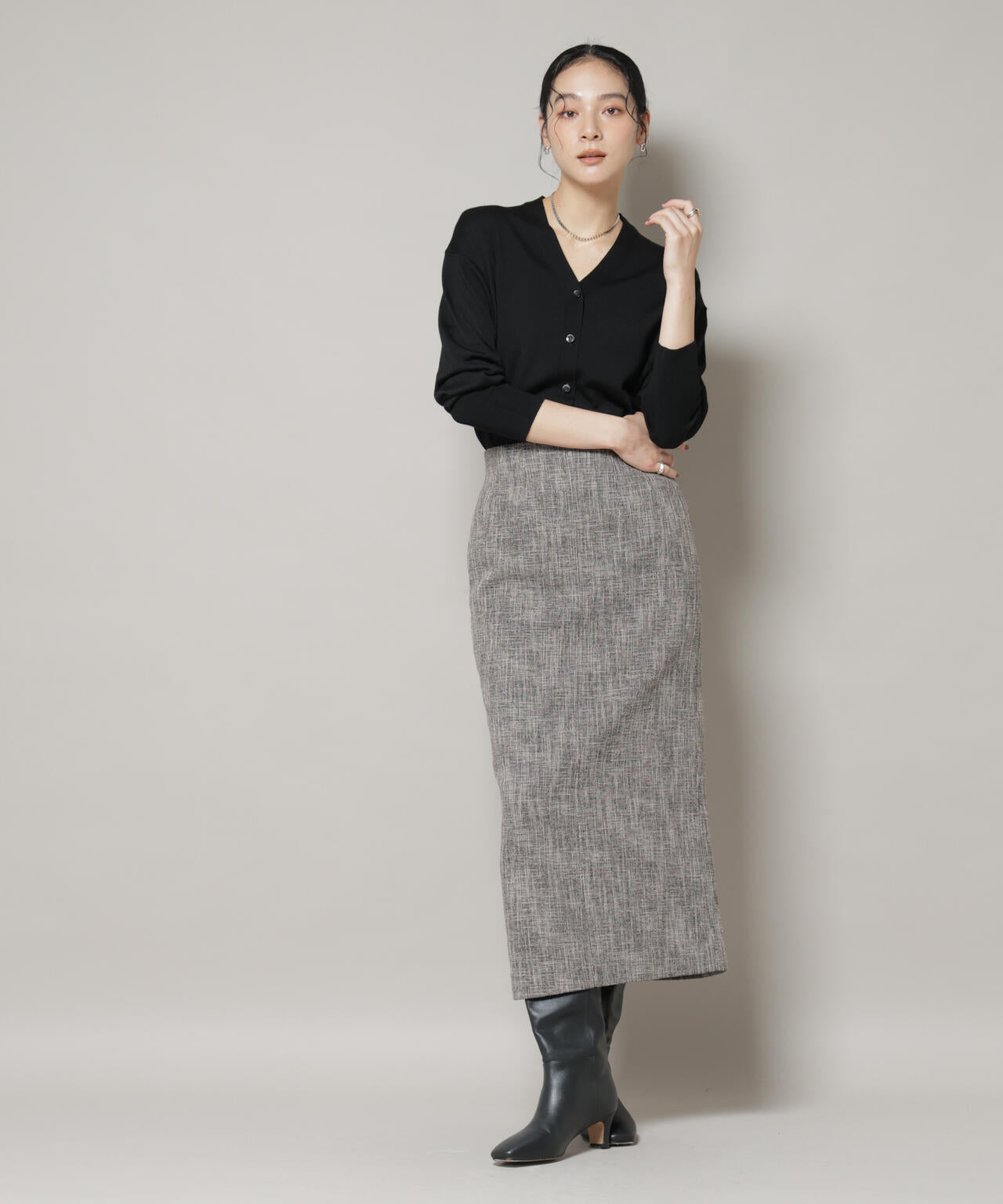 ツイードタイトスカート(セットアップ可)